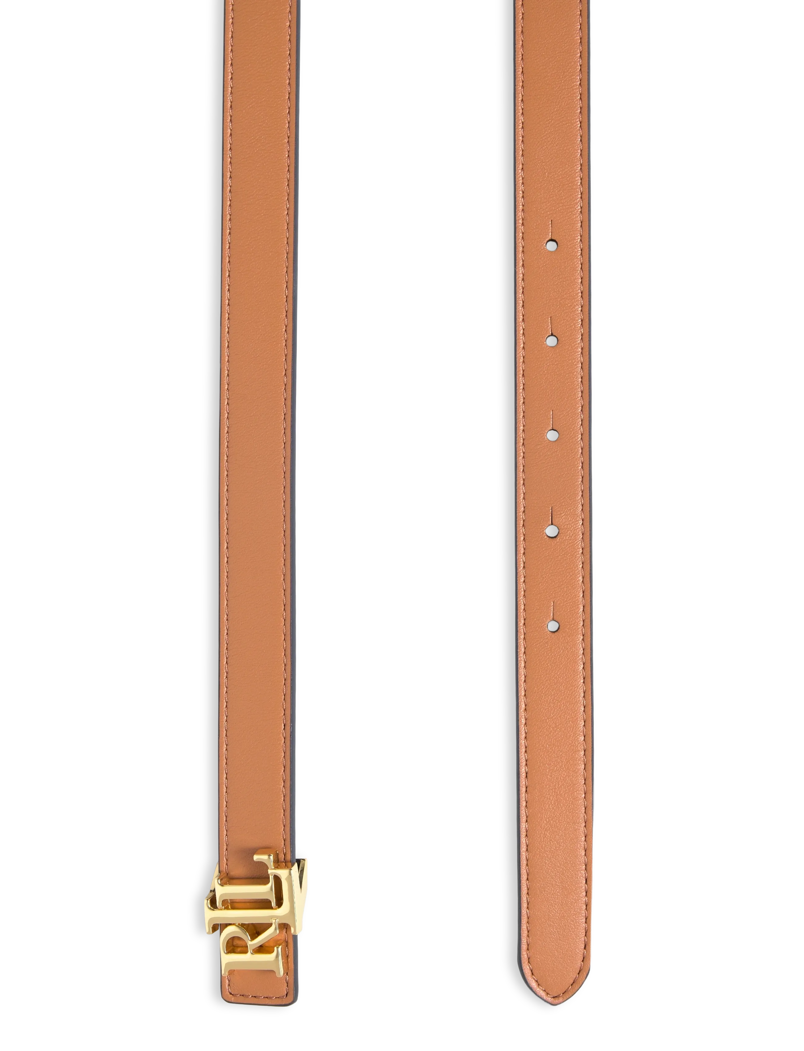 Lauren Ralph Lauren - Logo Reversible Leather Skinny Belt - odiniai diržai - classic caramel/r - 1