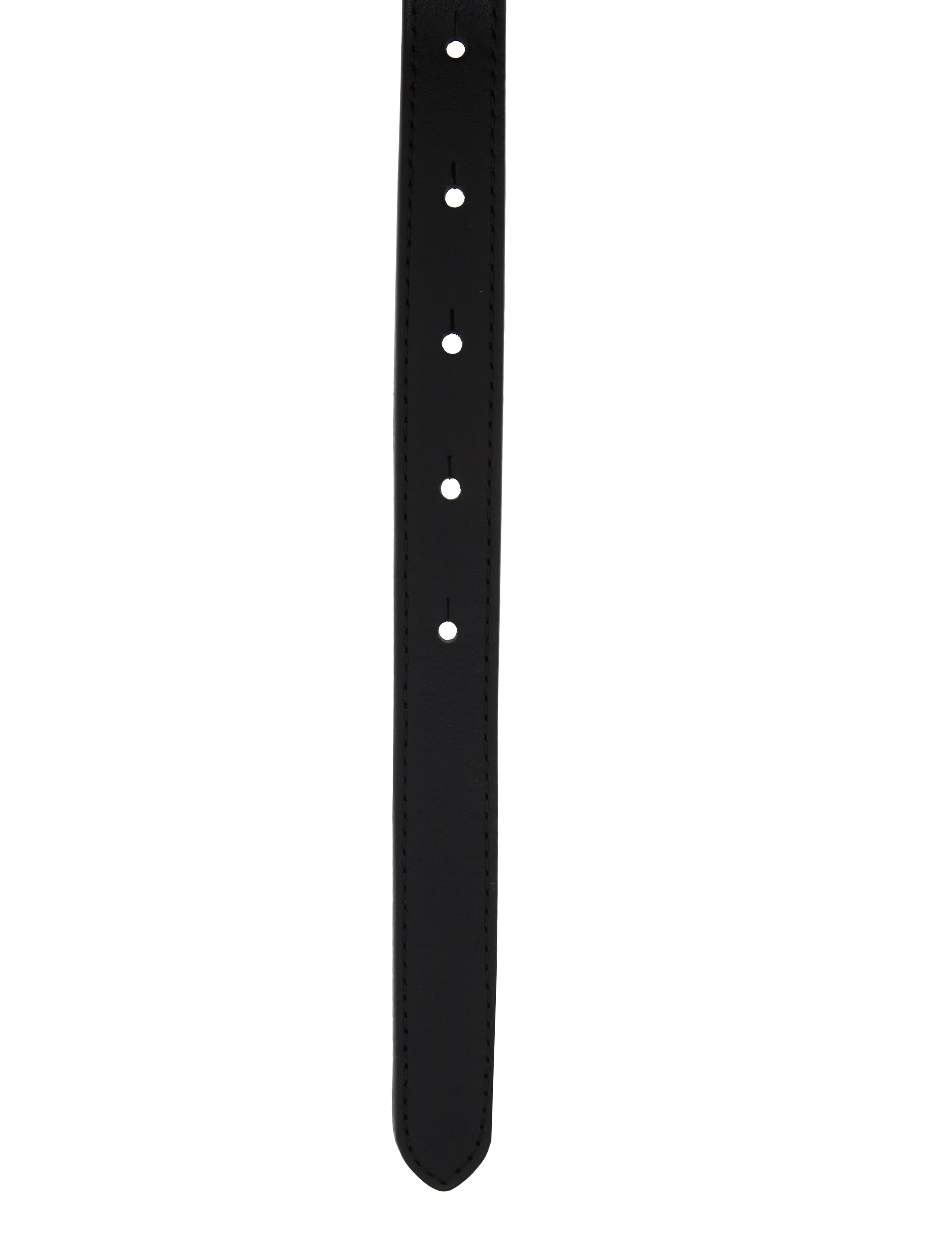 Lauren Ralph Lauren - Logo Reversible Leather Skinny Belt - black/black/gold - 3