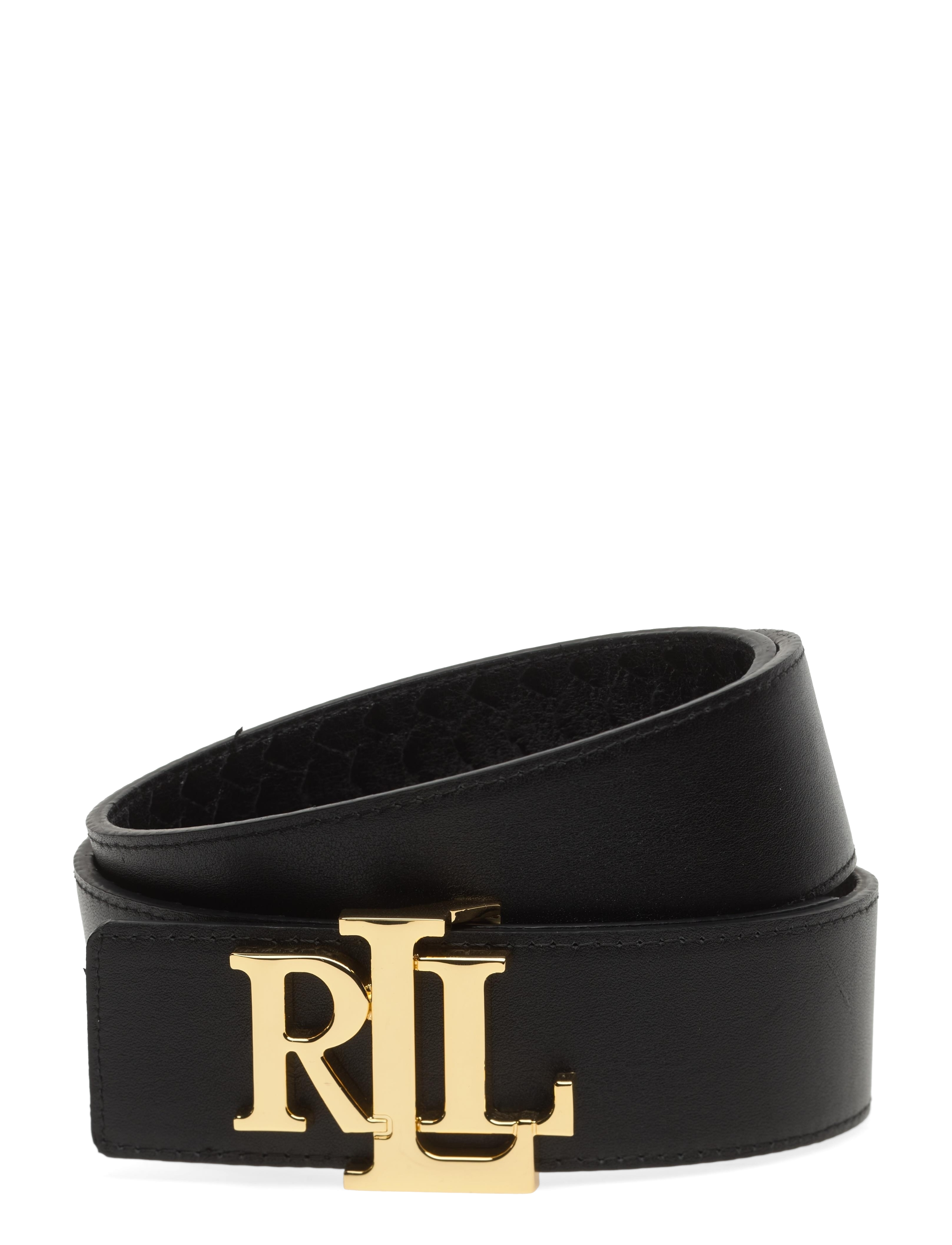 Lauren Ralph Lauren - Reversible Leather Logo Wide Belt - black/black - 1