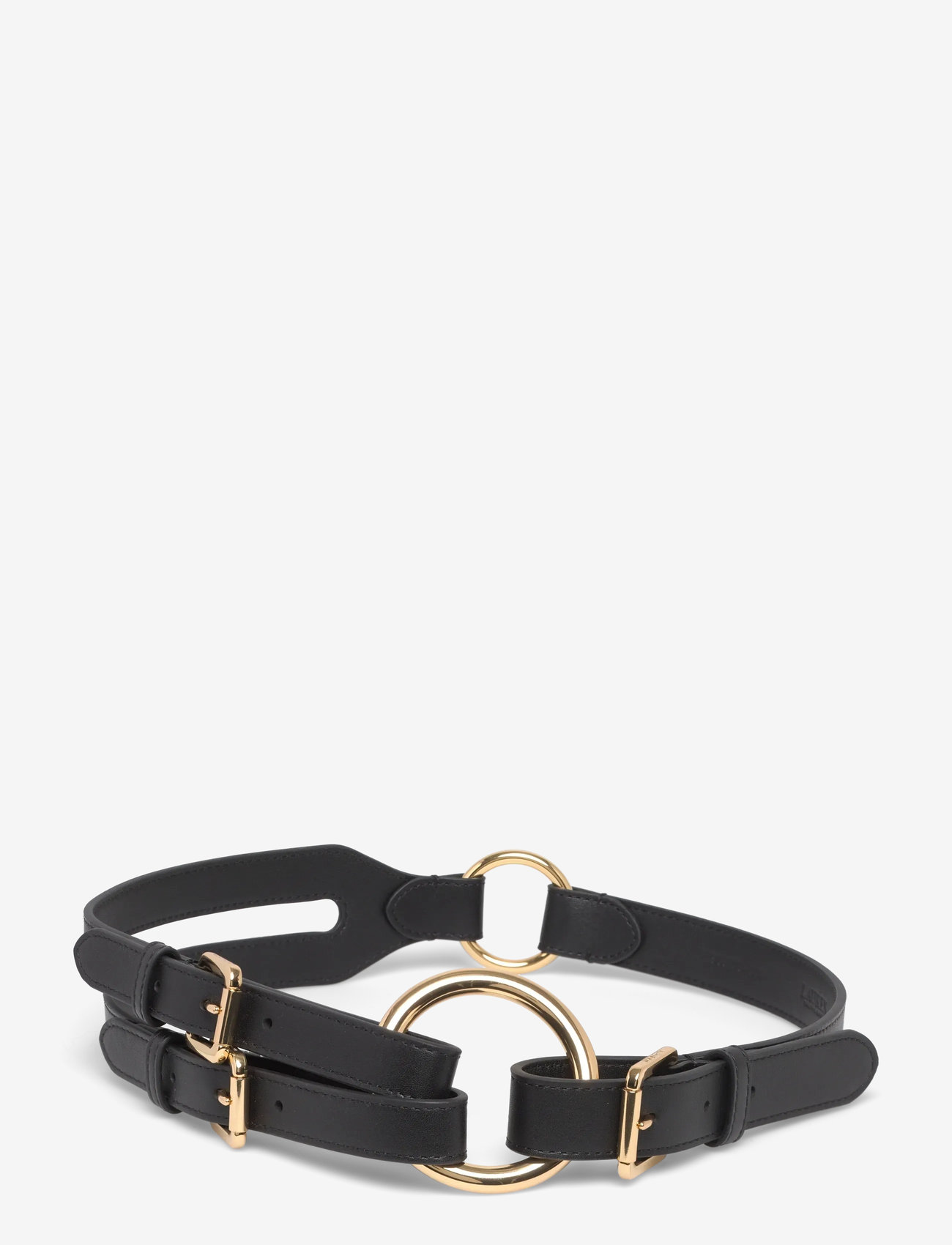 Lauren Ralph Lauren - Tri-Strap O-Ring Leather Belt - midjeskärp - black/pb - 0