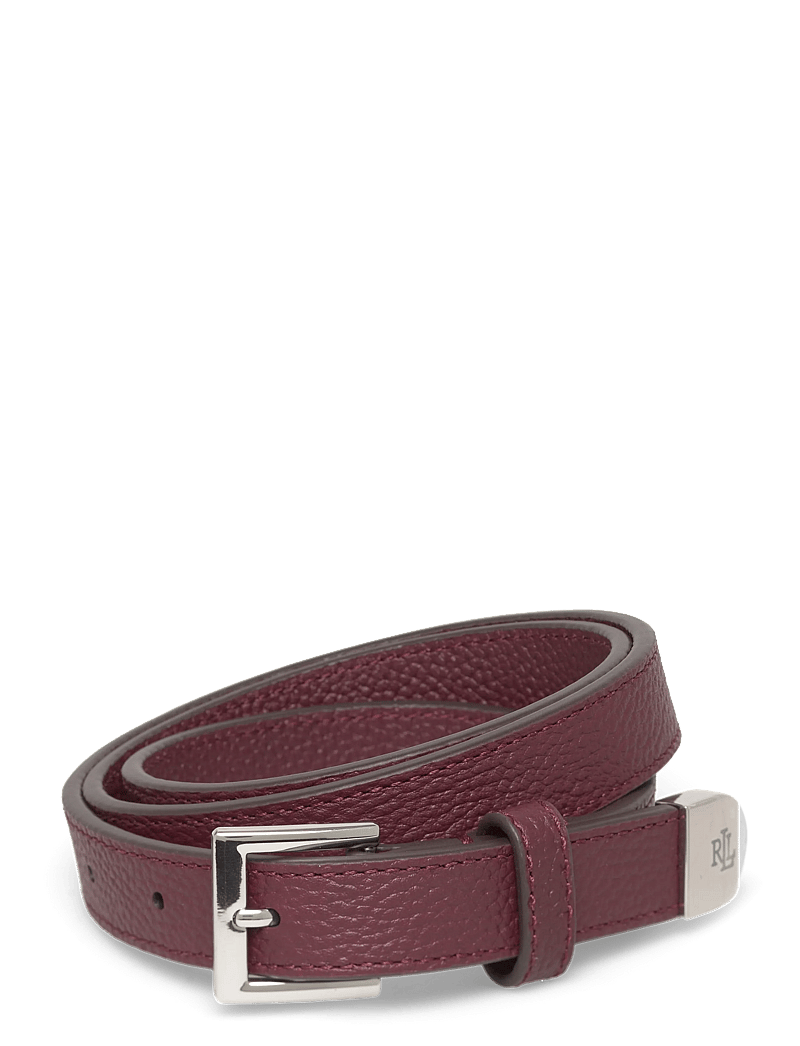 Lauren Ralph Lauren - Pebbled Leather Skinny Belt - casual gürtel - dark garnet - 0