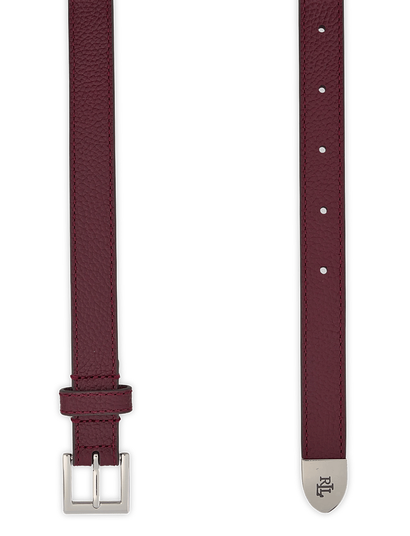 Lauren Ralph Lauren - Pebbled Leather Skinny Belt - casual gürtel - dark garnet - 1