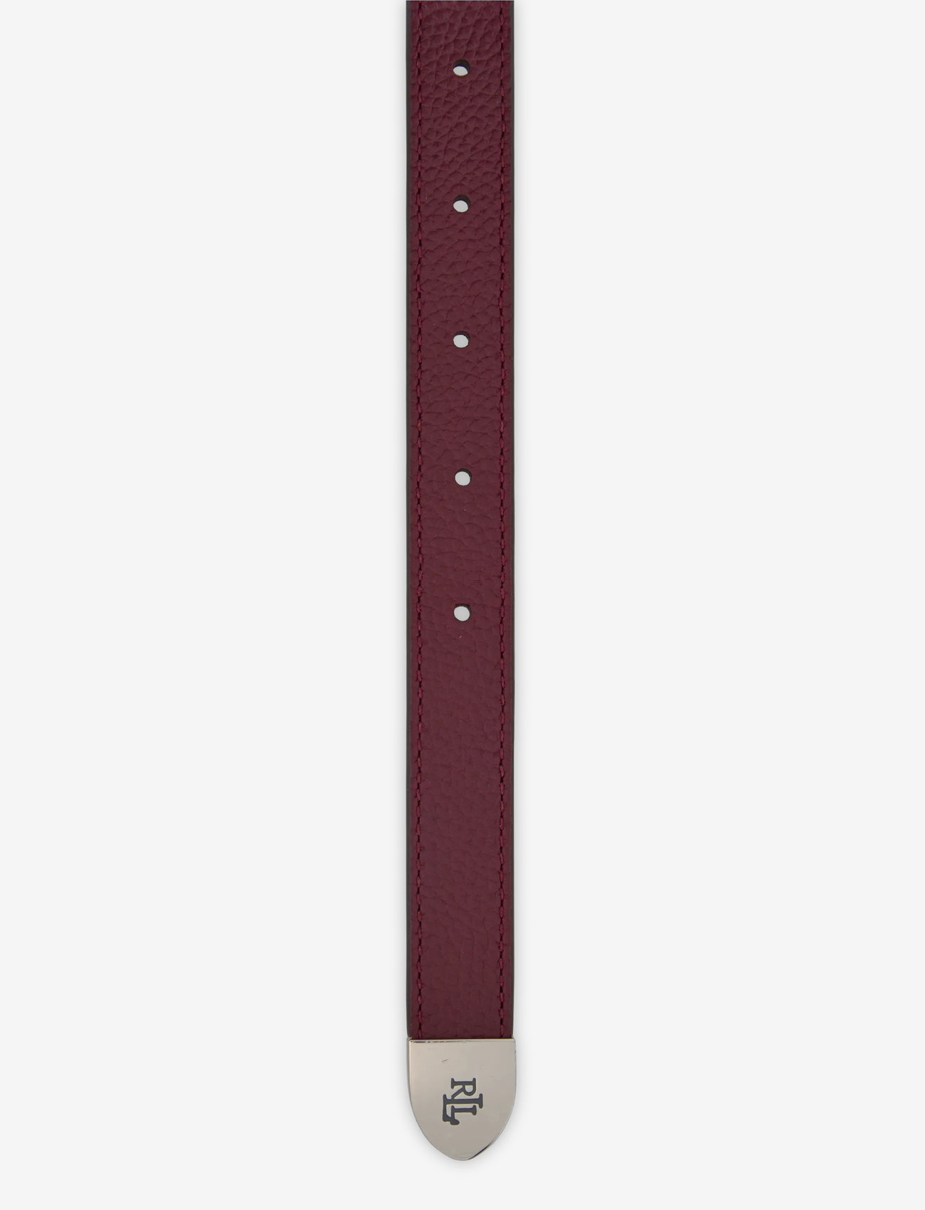 Lauren Ralph Lauren - Pebbled Leather Skinny Belt - casual belts - dark garnet - 2