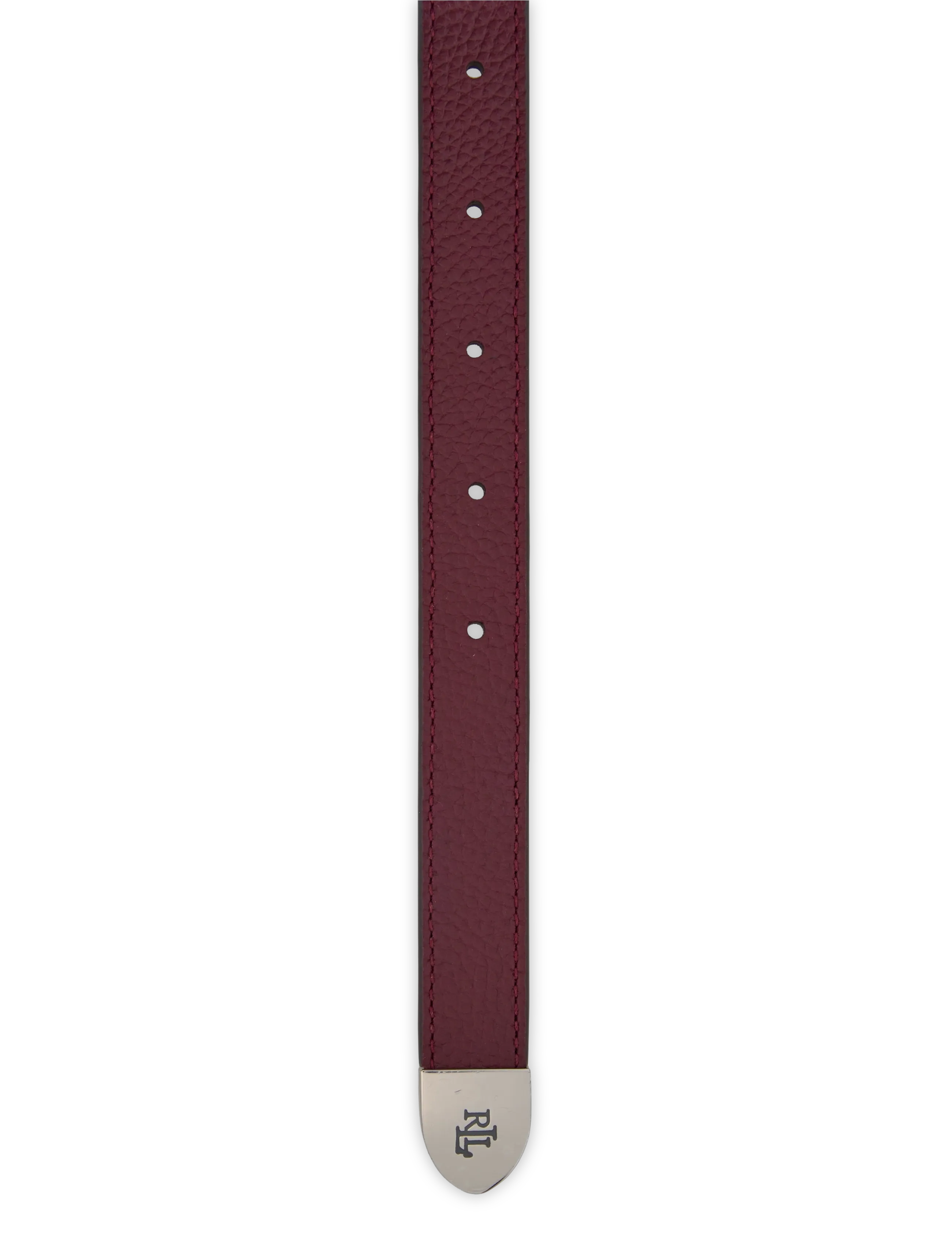 Lauren Ralph Lauren - Pebbled Leather Skinny Belt - læderbælter - dark garnet - 2