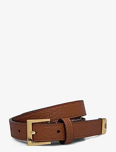 Pebbled Leather Skinny Belt, Lauren Ralph Lauren