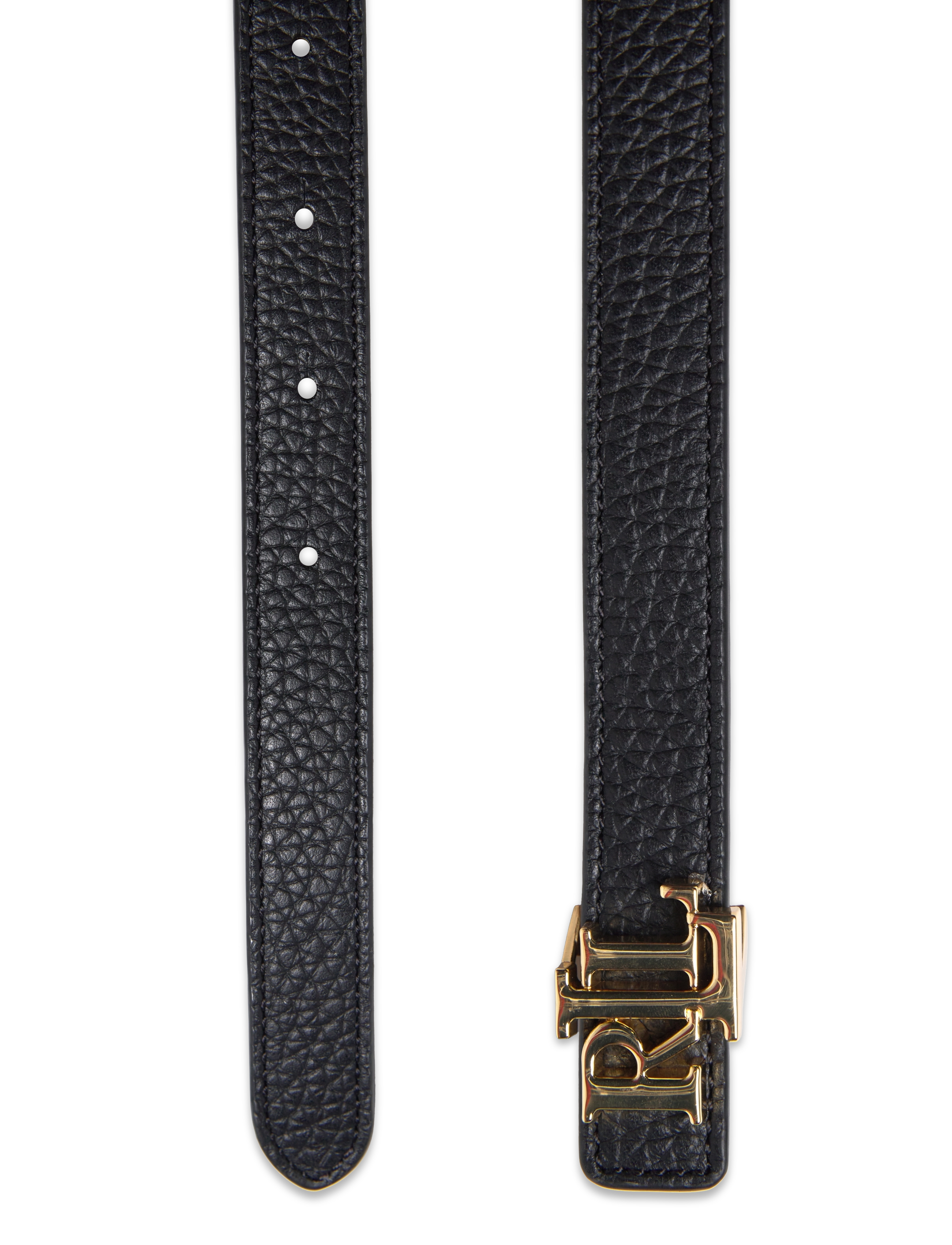 Lauren Ralph Lauren - Logo Reversible Leather Skinny Belt - læderbælter - black/lauren tan - 1