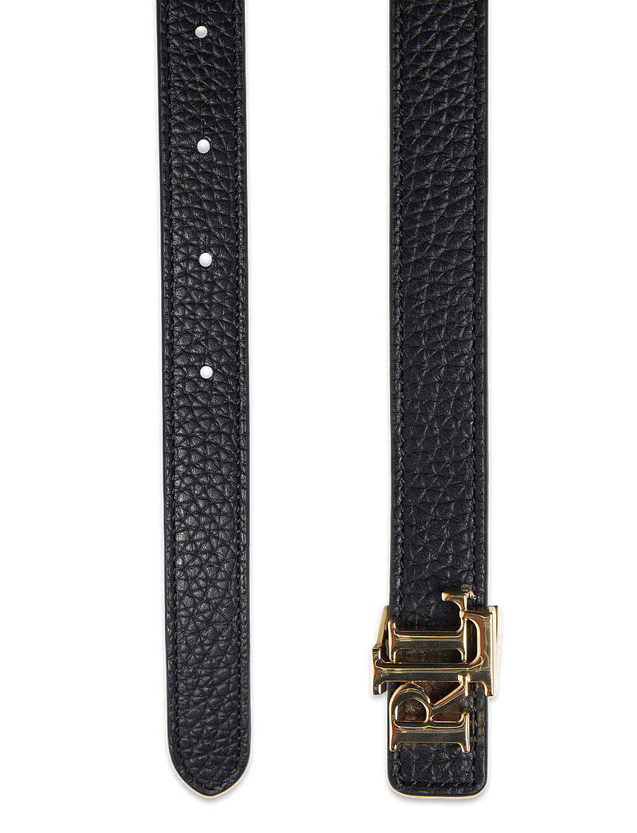 Lauren Ralph Lauren - Logo Reversible Leather Skinny Belt - läderskärp - black/lauren tan - 1