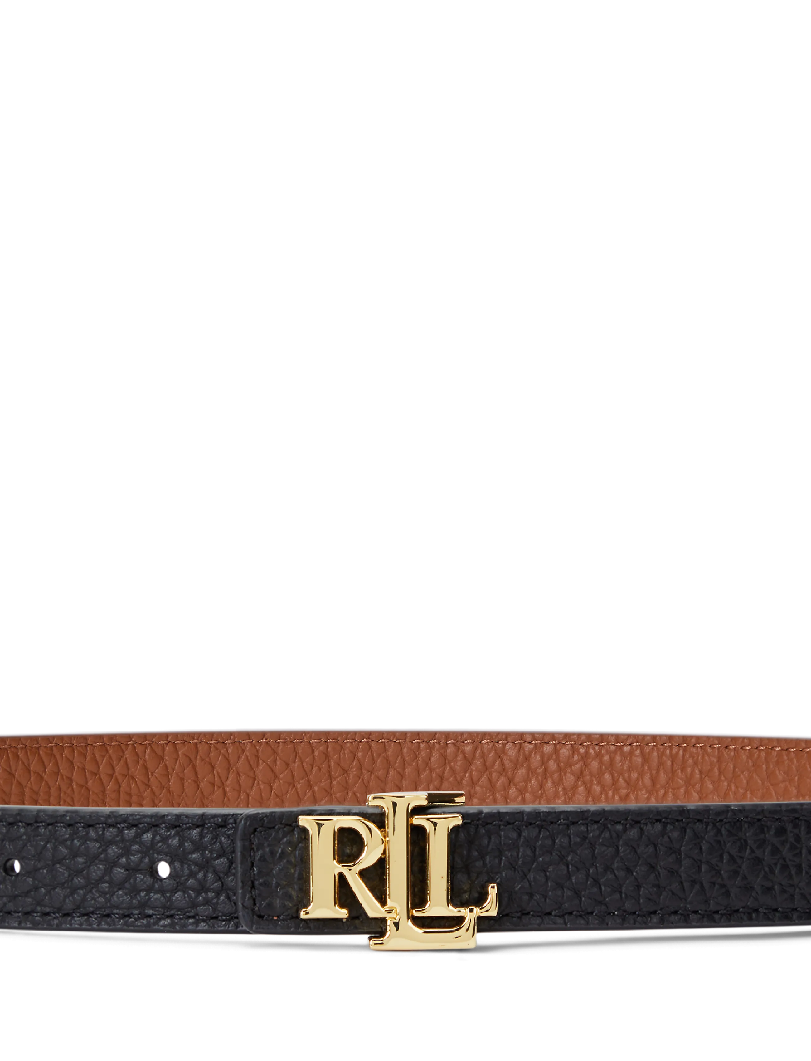 Lauren Ralph Lauren - Logo Reversible Leather Skinny Belt - læderbælter - black/lauren tan - 3
