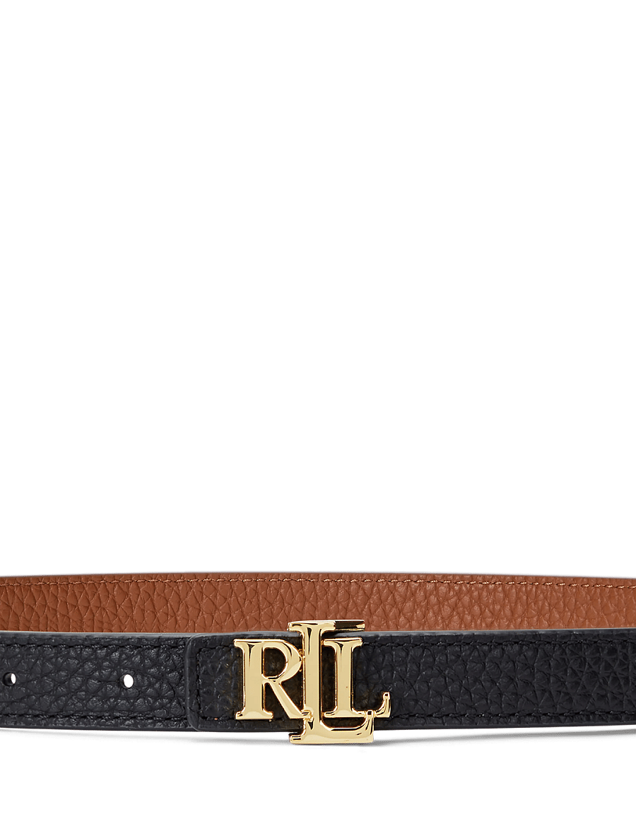 Lauren Ralph Lauren - Logo Reversible Leather Skinny Belt - läderskärp - black/lauren tan - 3