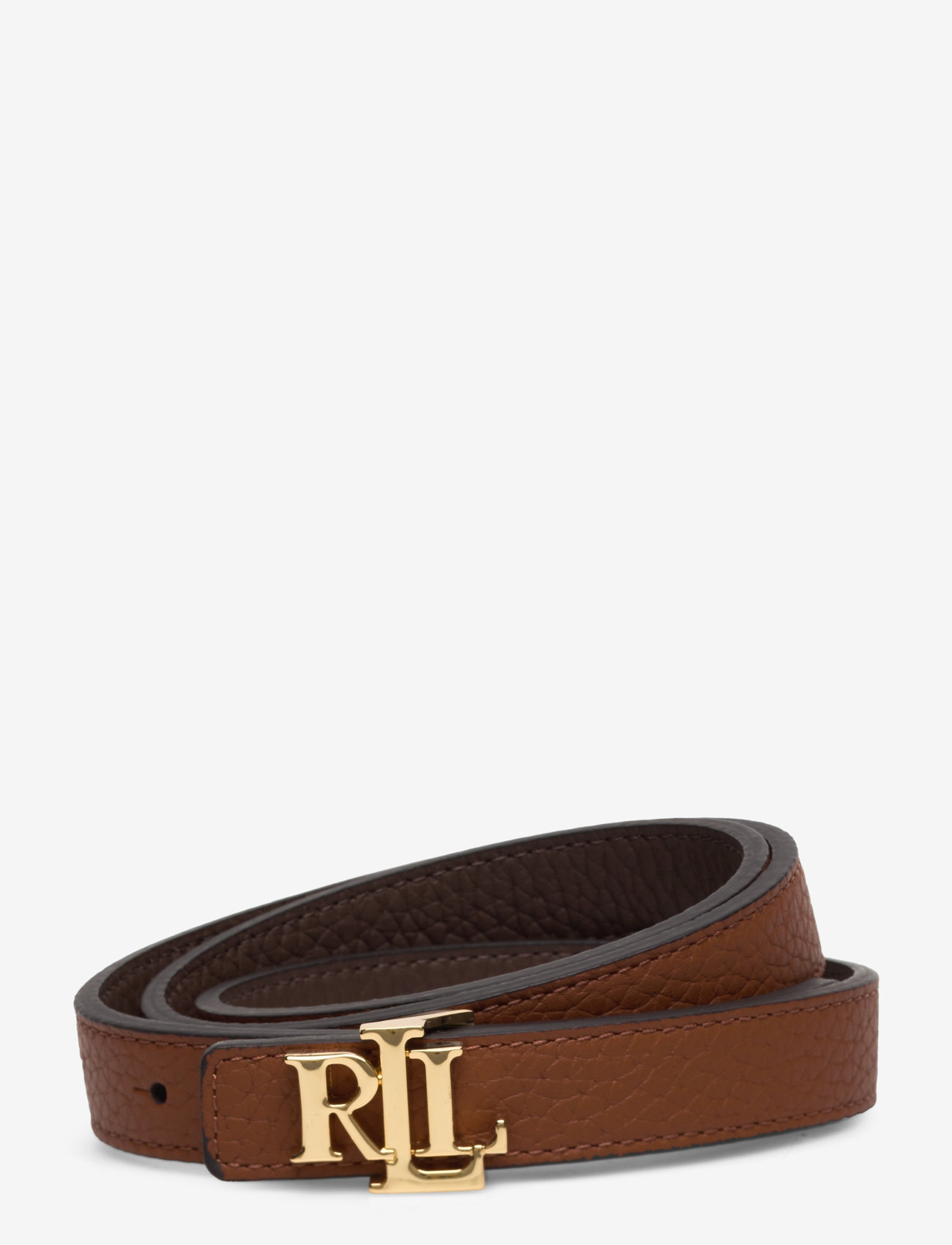 Lauren Ralph Lauren - Logo Reversible Leather Skinny Belt - casualowe paski - lauren tan/dark b - 0
