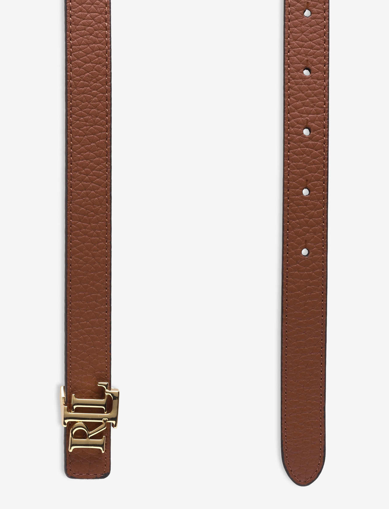Lauren Ralph Lauren - Logo Reversible Leather Skinny Belt - casualowe paski - lauren tan/dark b - 2