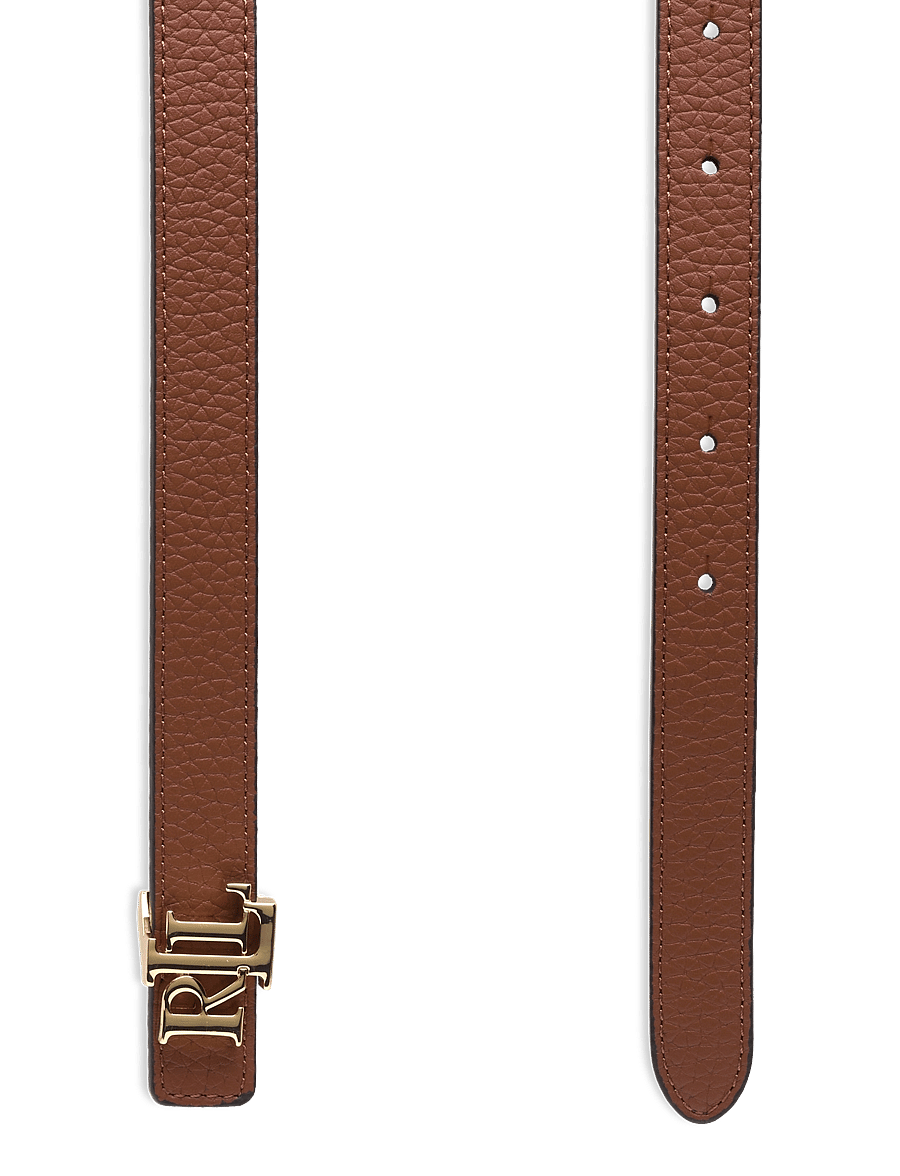 Lauren Ralph Lauren - Logo Reversible Leather Skinny Belt - nahkrihmad - lauren tan/dark b - 2