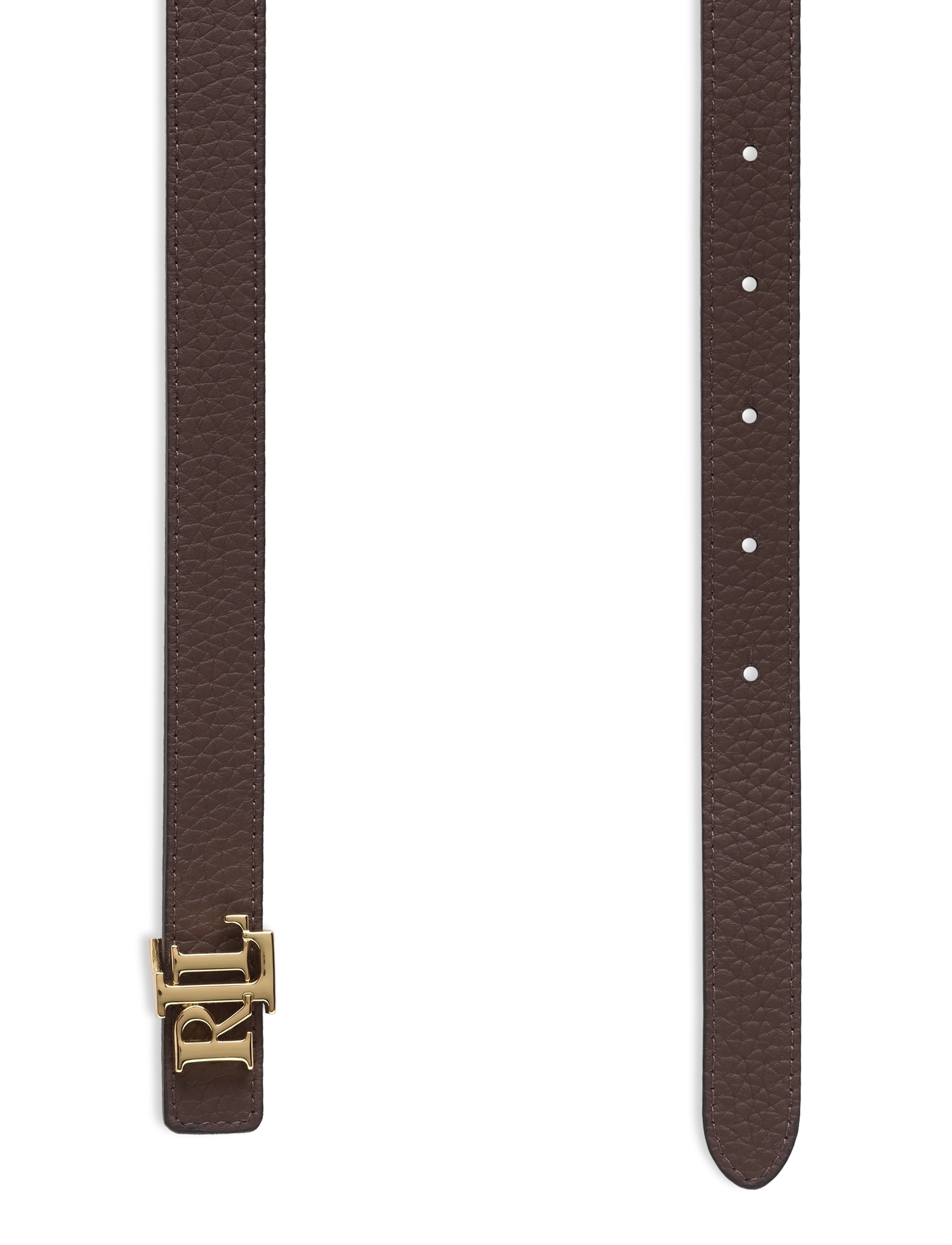 Lauren Ralph Lauren - Logo Reversible Leather Skinny Belt - ceintures en cuir - lauren tan/dark b - 3