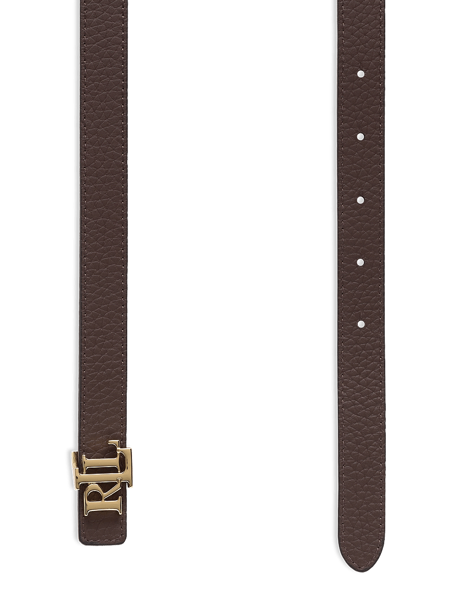 Lauren Ralph Lauren - Logo Reversible Leather Skinny Belt - nahkrihmad - lauren tan/dark b - 3