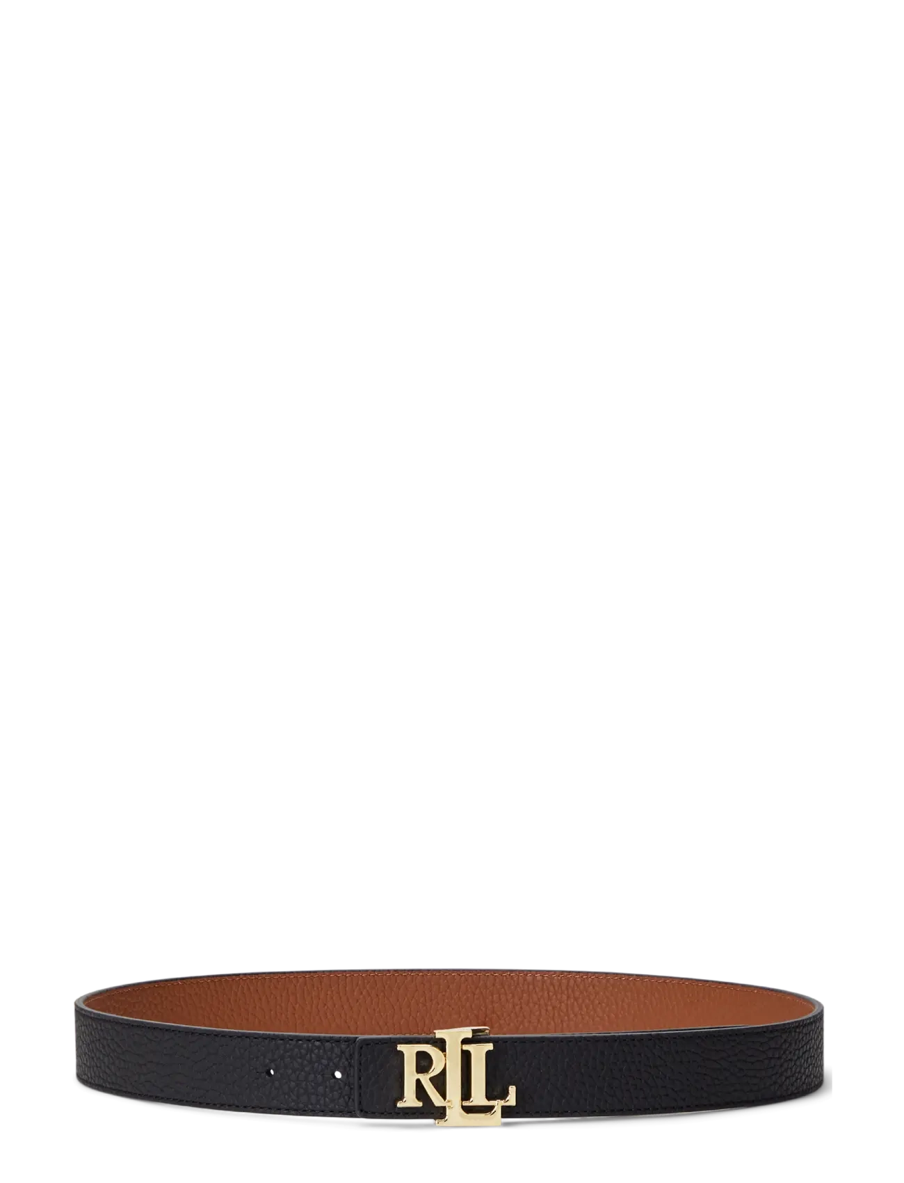 Lauren Ralph Lauren Logo Reversible Pebbled Leather Belt - Ralph Lauren - BLACK/LAUREN TAN / black