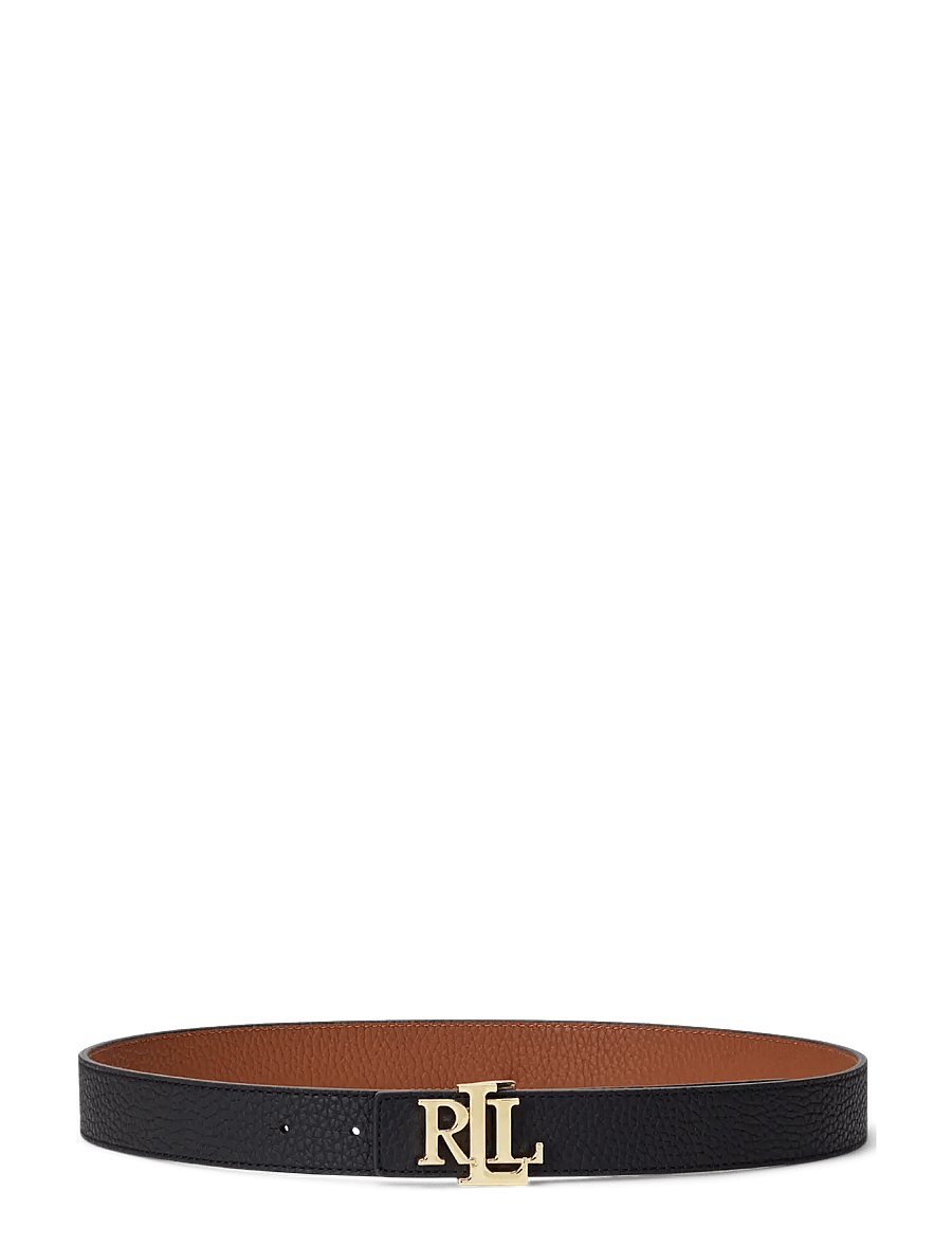 Lauren Ralph Lauren - Logo Reversible Pebbled Leather Belt - läderskärp - black/lauren tan - 0