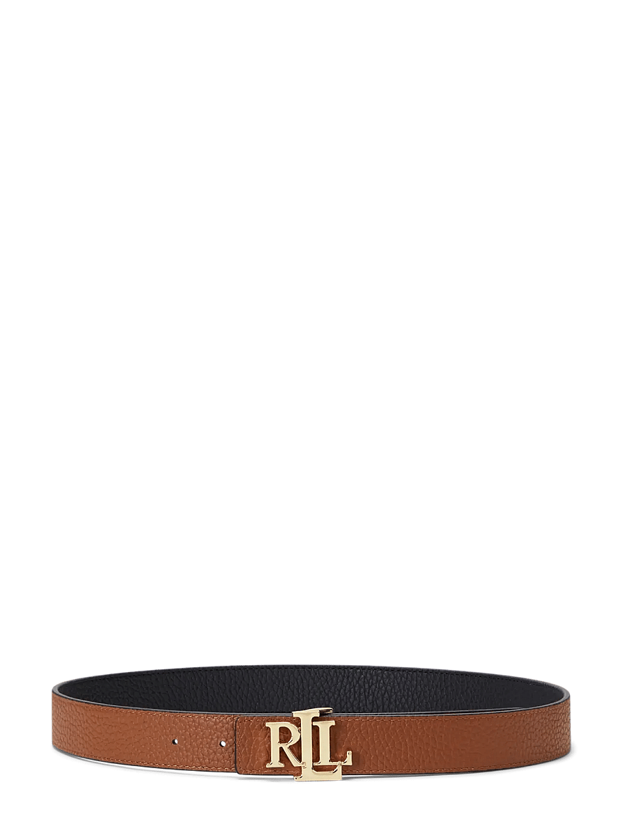 Lauren Ralph Lauren - Logo Reversible Pebbled Leather Belt - ceintures en cuir - black/lauren tan - 0