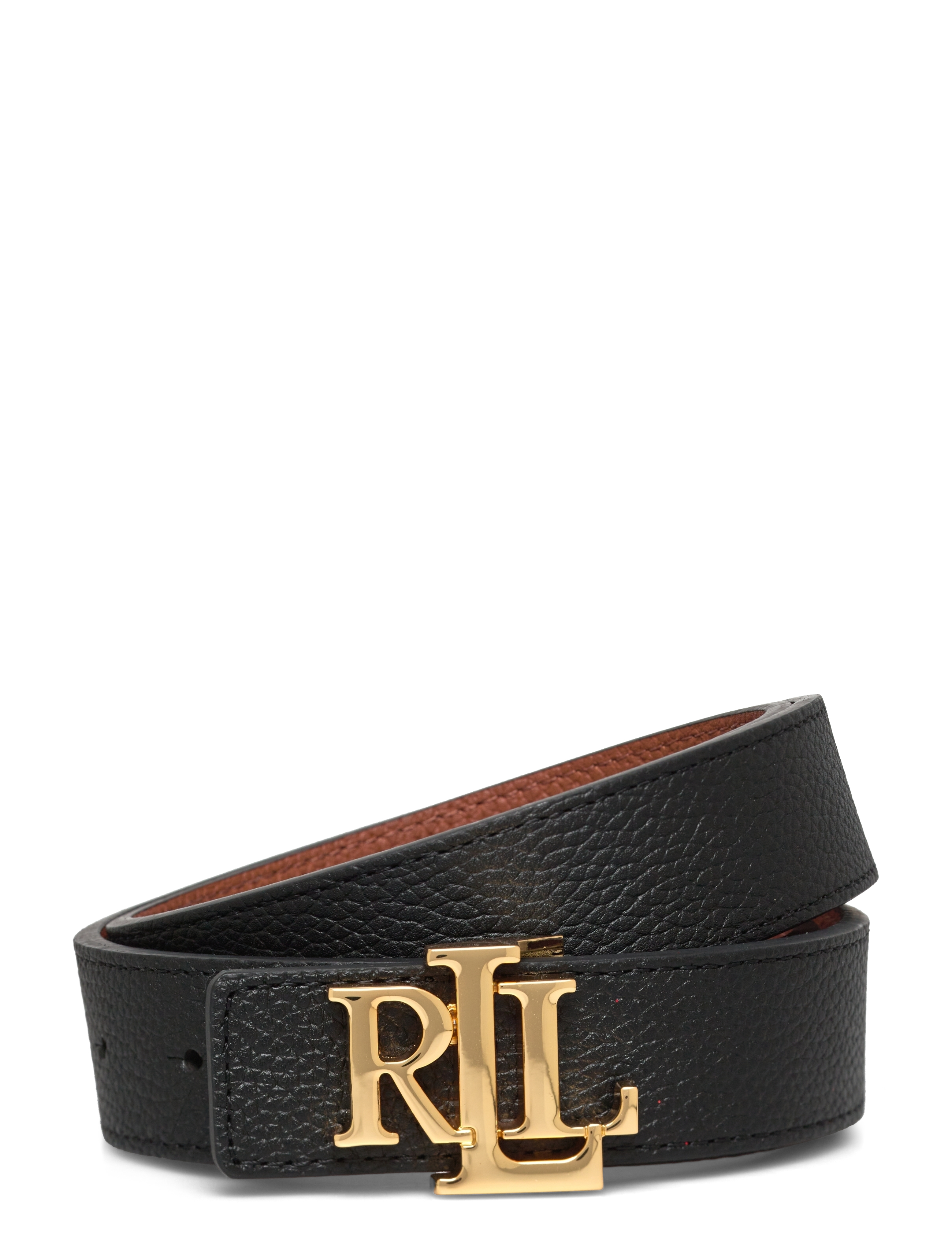 Lauren Ralph Lauren Logo Reversible Pebbled Leather Belt - Basics - BLACK/LAUREN TAN / black