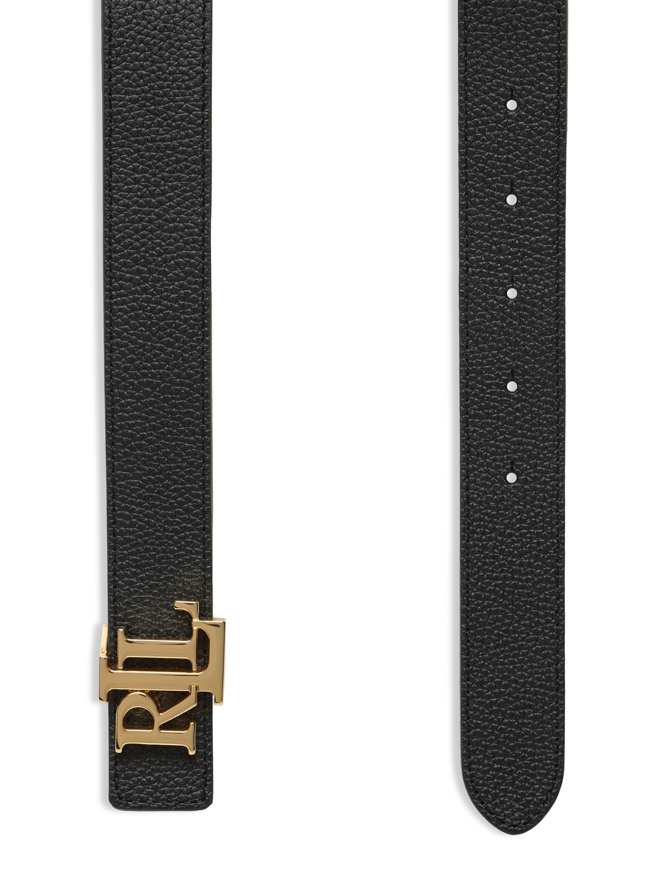Lauren Ralph Lauren - Logo Reversible Pebbled Leather Belt - ceintures en cuir - black/lauren tan - 1