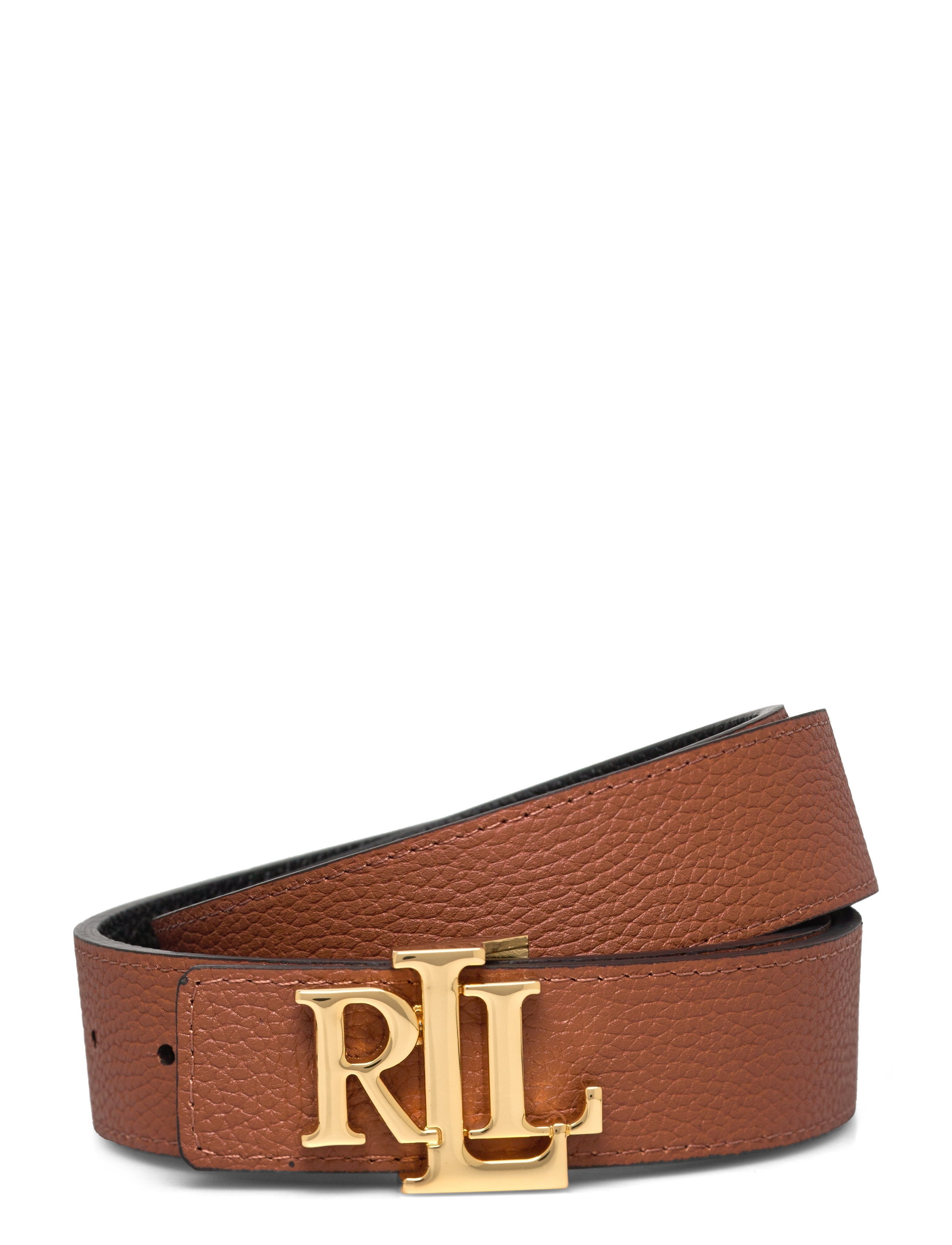 Lauren Ralph Lauren - Logo Reversible Pebbled Leather Belt - ceintures en cuir - black/lauren tan - 2