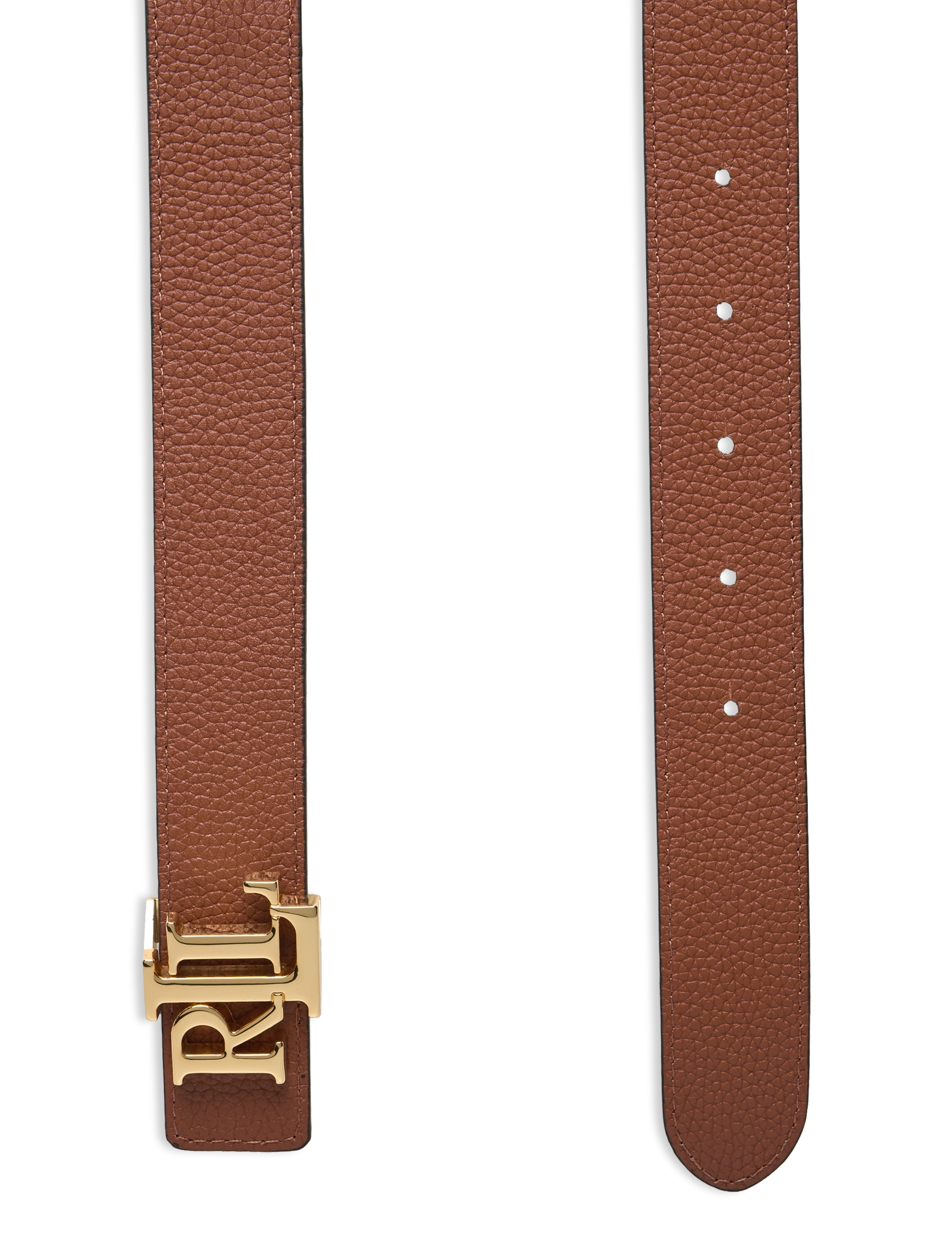 Lauren Ralph Lauren - Logo Reversible Pebbled Leather Belt - ceintures en cuir - black/lauren tan - 3