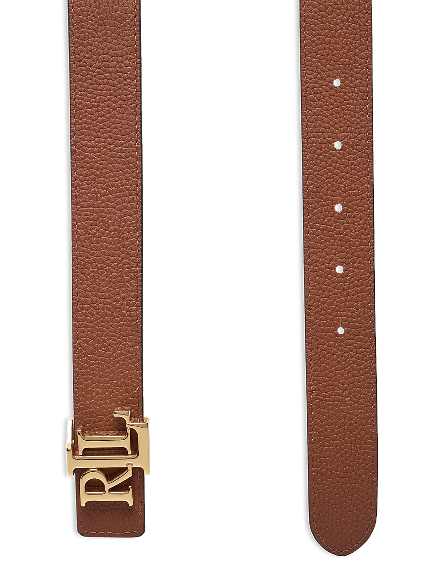 Lauren Ralph Lauren - Logo Reversible Pebbled Leather Belt - ceintures en cuir - black/lauren tan - 3