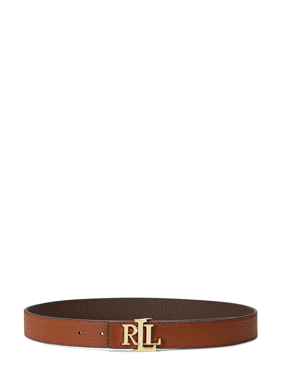 Lauren Ralph Lauren - Logo Reversible Pebbled Leather Belt - ceintures en cuir - lauren tan/dark b - 0