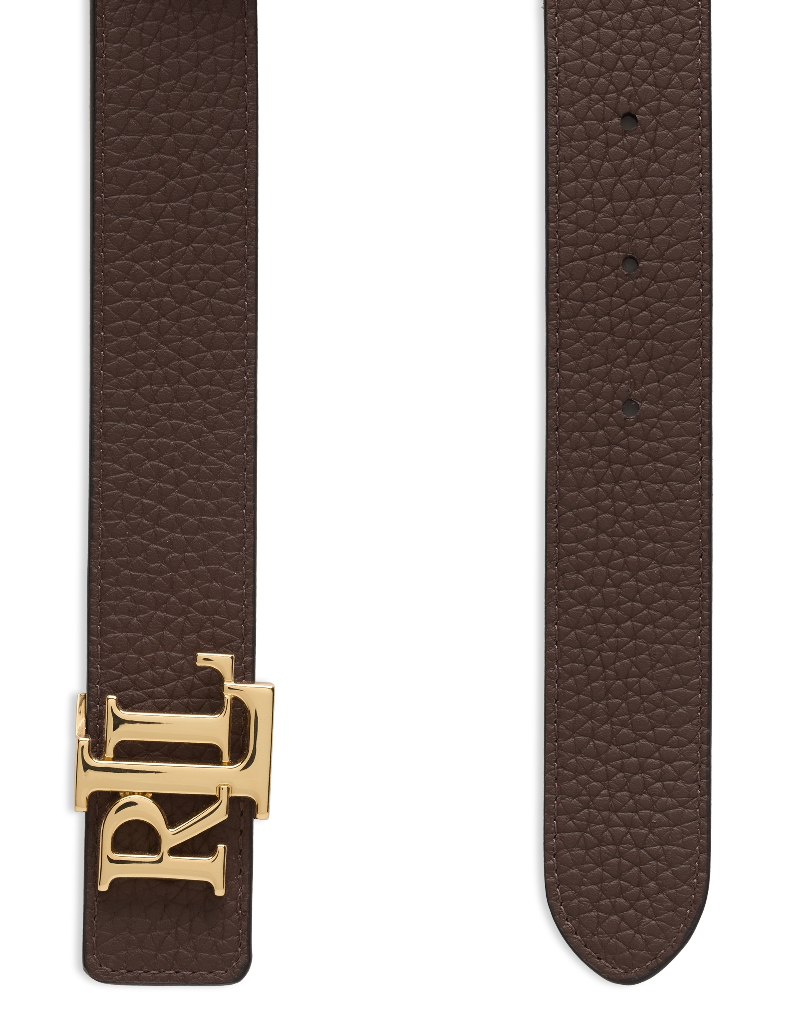 Lauren Ralph Lauren - Logo Reversible Pebbled Leather Belt - ceintures en cuir - lauren tan/dark b - 3