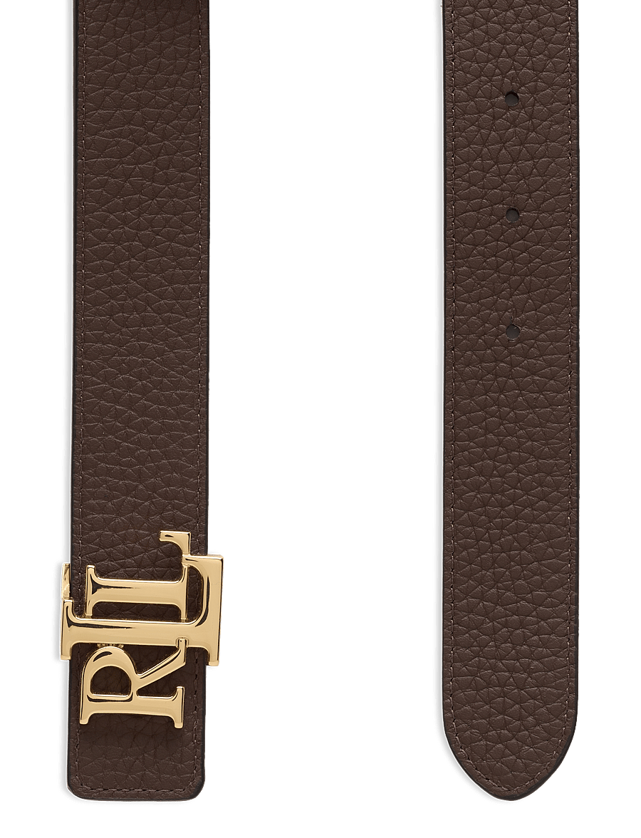 Lauren Ralph Lauren - Logo Reversible Pebbled Leather Belt - ceintures en cuir - lauren tan/dark b - 3