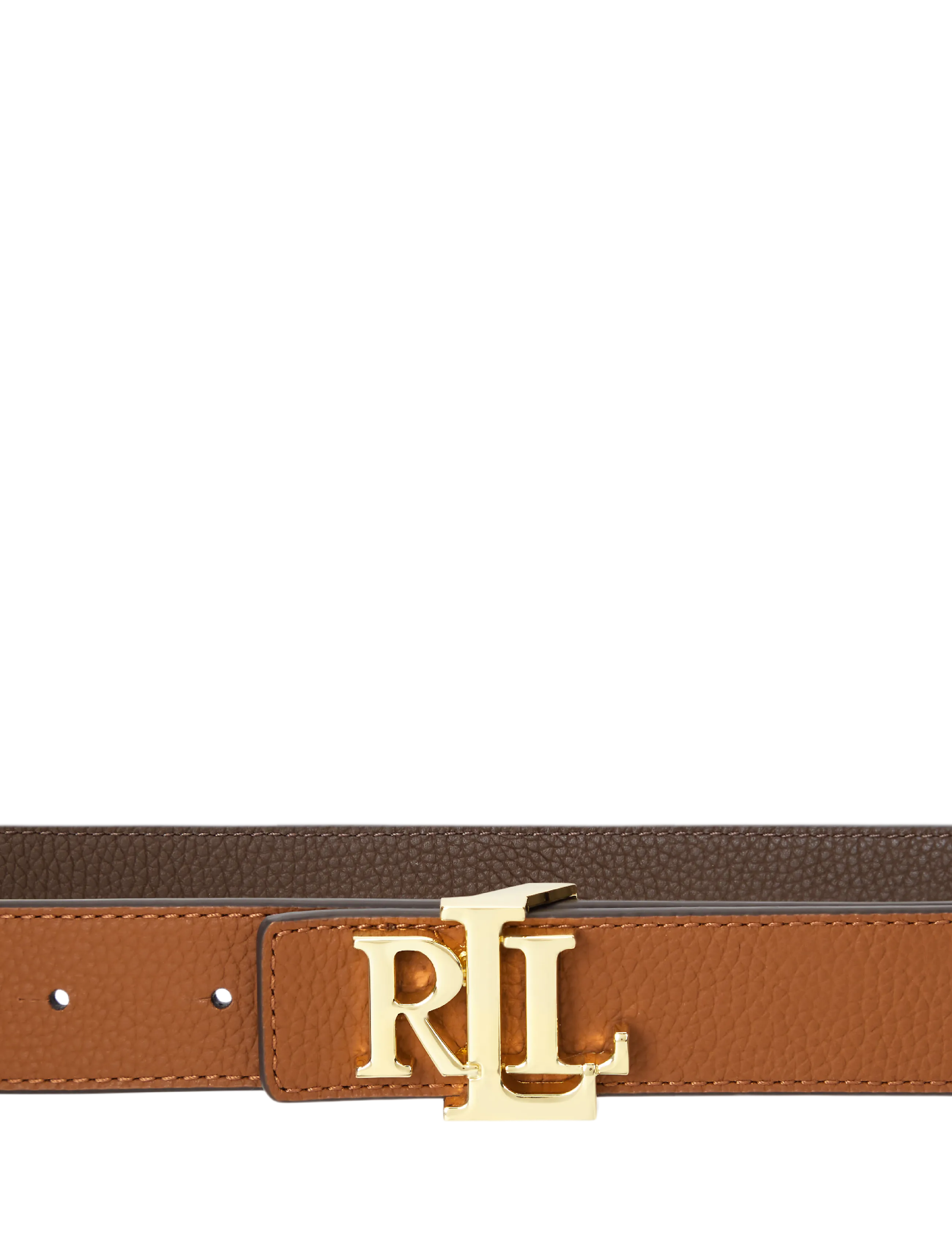 Lauren Ralph Lauren - Logo Reversible Pebbled Leather Belt - ceintures en cuir - lauren tan/dark b - 4