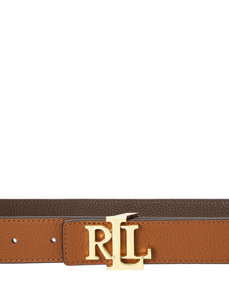 Lauren Ralph Lauren - Logo Reversible Pebbled Leather Belt - ceintures en cuir - lauren tan/dark b - 4
