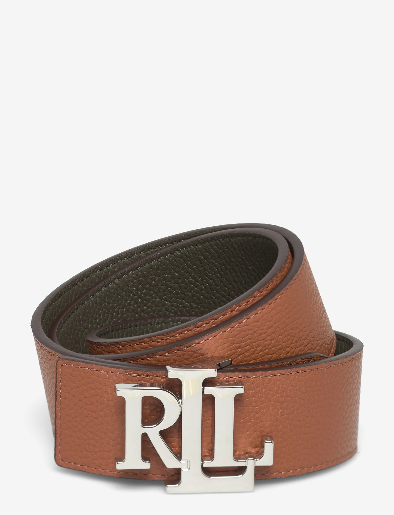 Lauren Ralph Lauren - Reversible Pebbled Leather Wide Belt - casual bælter - lauren tan/dark o - 0