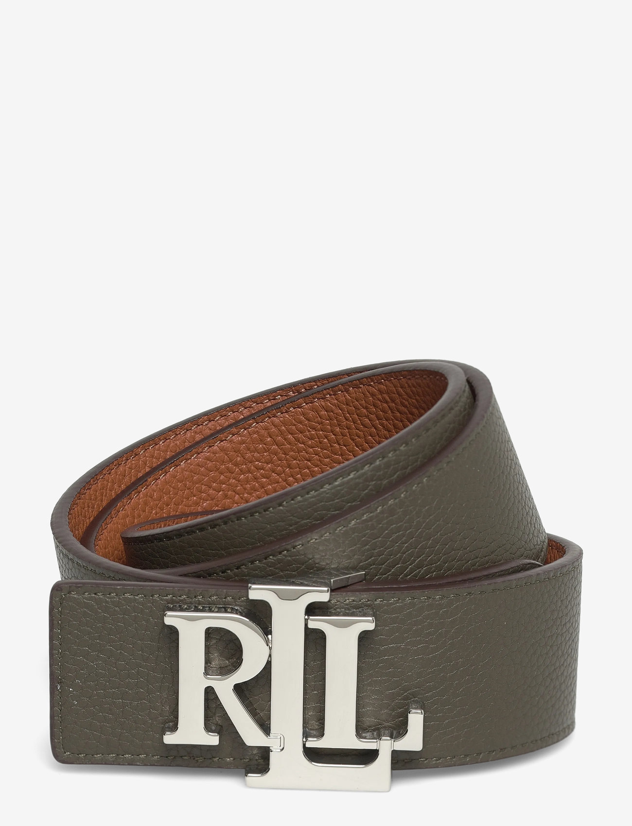 Lauren Ralph Lauren - Reversible Pebbled Leather Wide Belt - casual bælter - lauren tan/dark o - 2