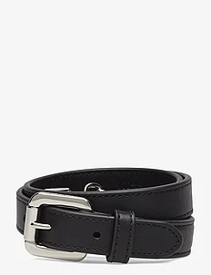 Leather Double-Buckle Skinny Belt, Lauren Ralph Lauren