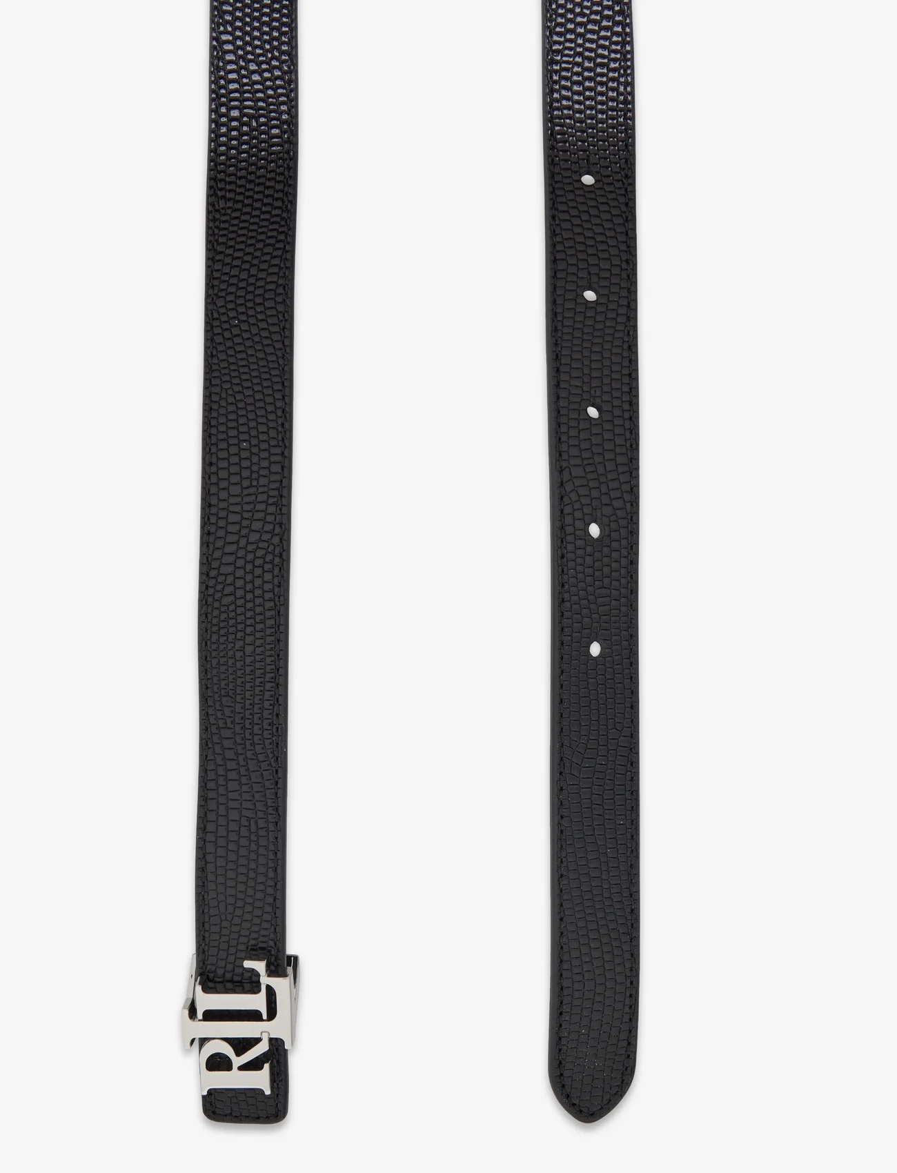 Lauren Ralph Lauren - Logo Reversible Embossed Skinny Belt - confirmation - black/black - 1