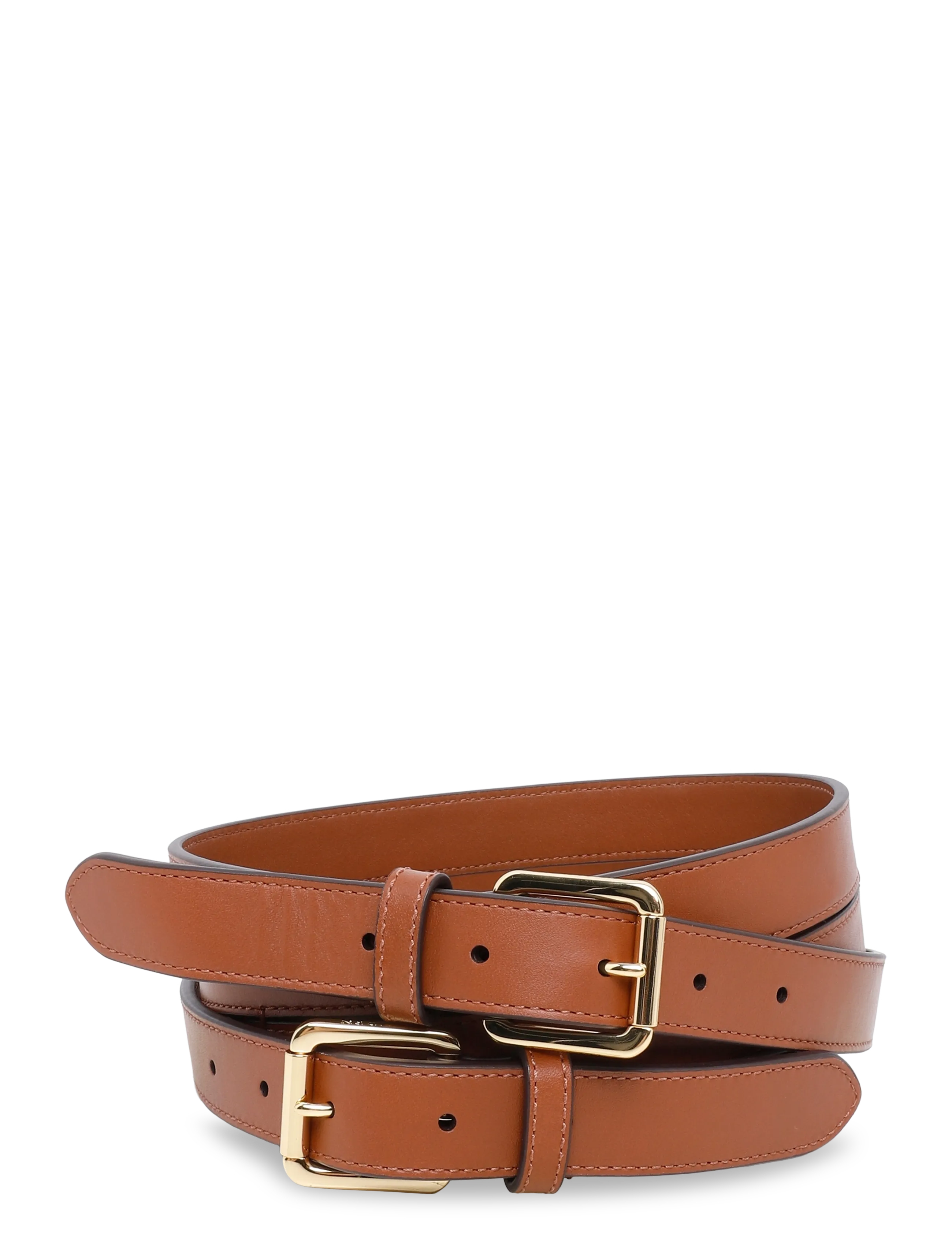 Lauren Ralph Lauren NATURAL SMTH LEATHR-DBL STCK BLT-BL - Neuheiten - LAUREN TAN/PB / brown