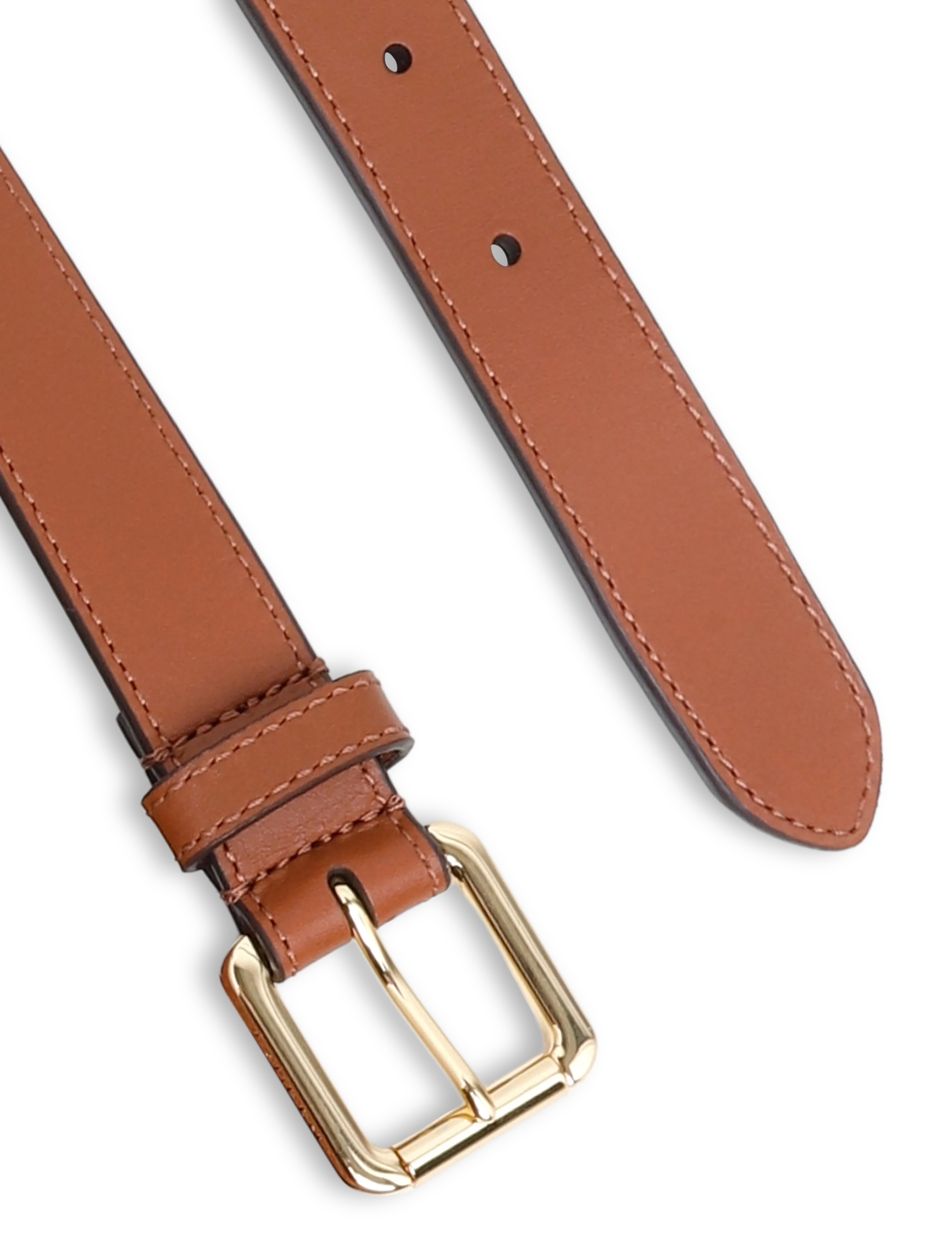 Lauren Ralph Lauren - NATURAL SMTH LEATHR-DBL STCK BLT-BL - ledergürtel - lauren tan/pb - 1