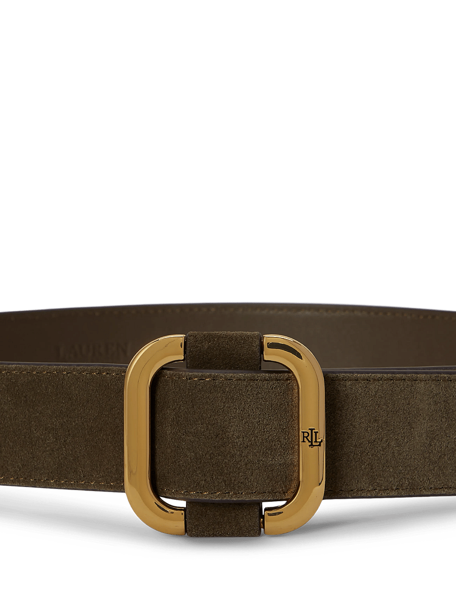 Lauren Ralph Lauren - Slide-Buckle Suede Belt - ledergürtel - botanic green - 1
