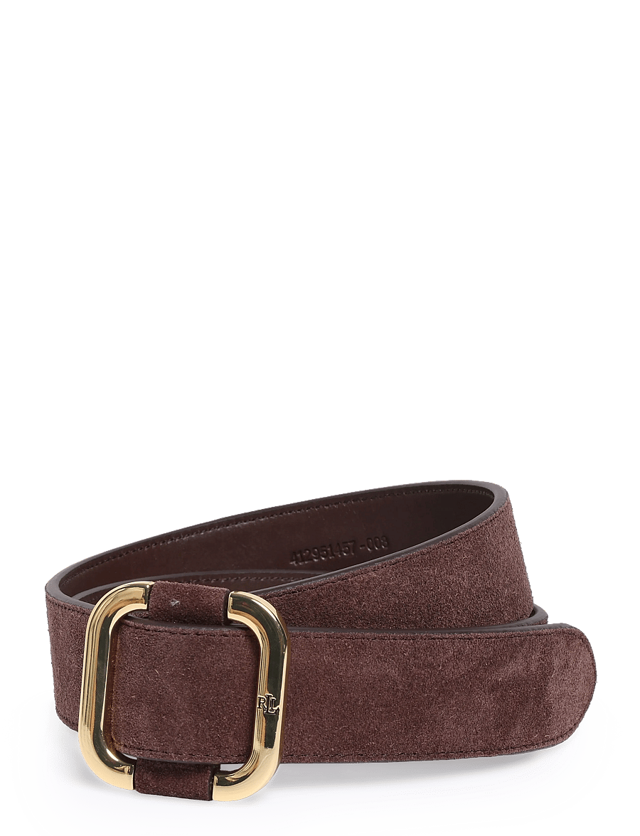 Lauren Ralph Lauren - Slide-Buckle Suede Belt - läderskärp - chestnut brown - 0