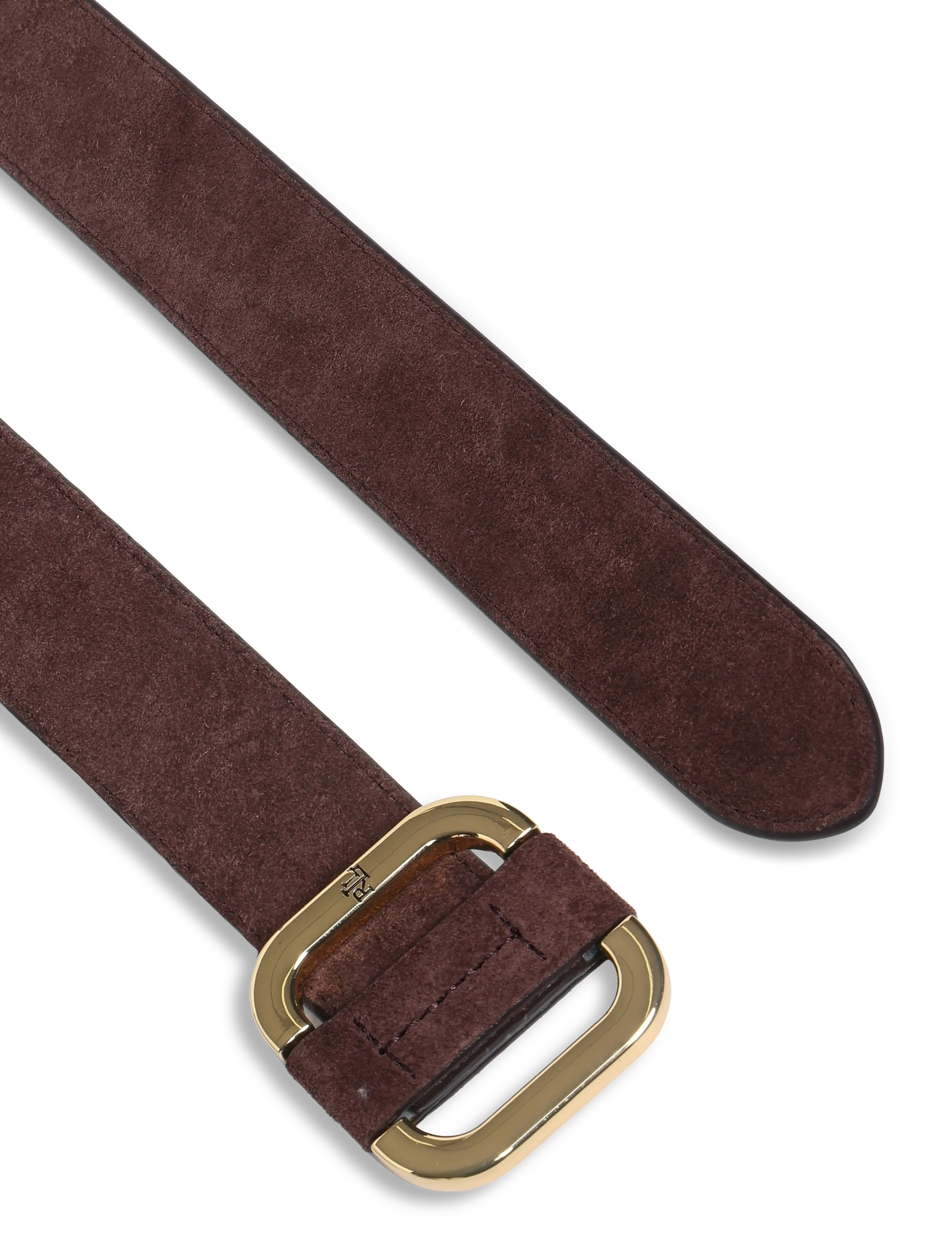 Lauren Ralph Lauren - Slide-Buckle Suede Belt - läderskärp - chestnut brown - 1