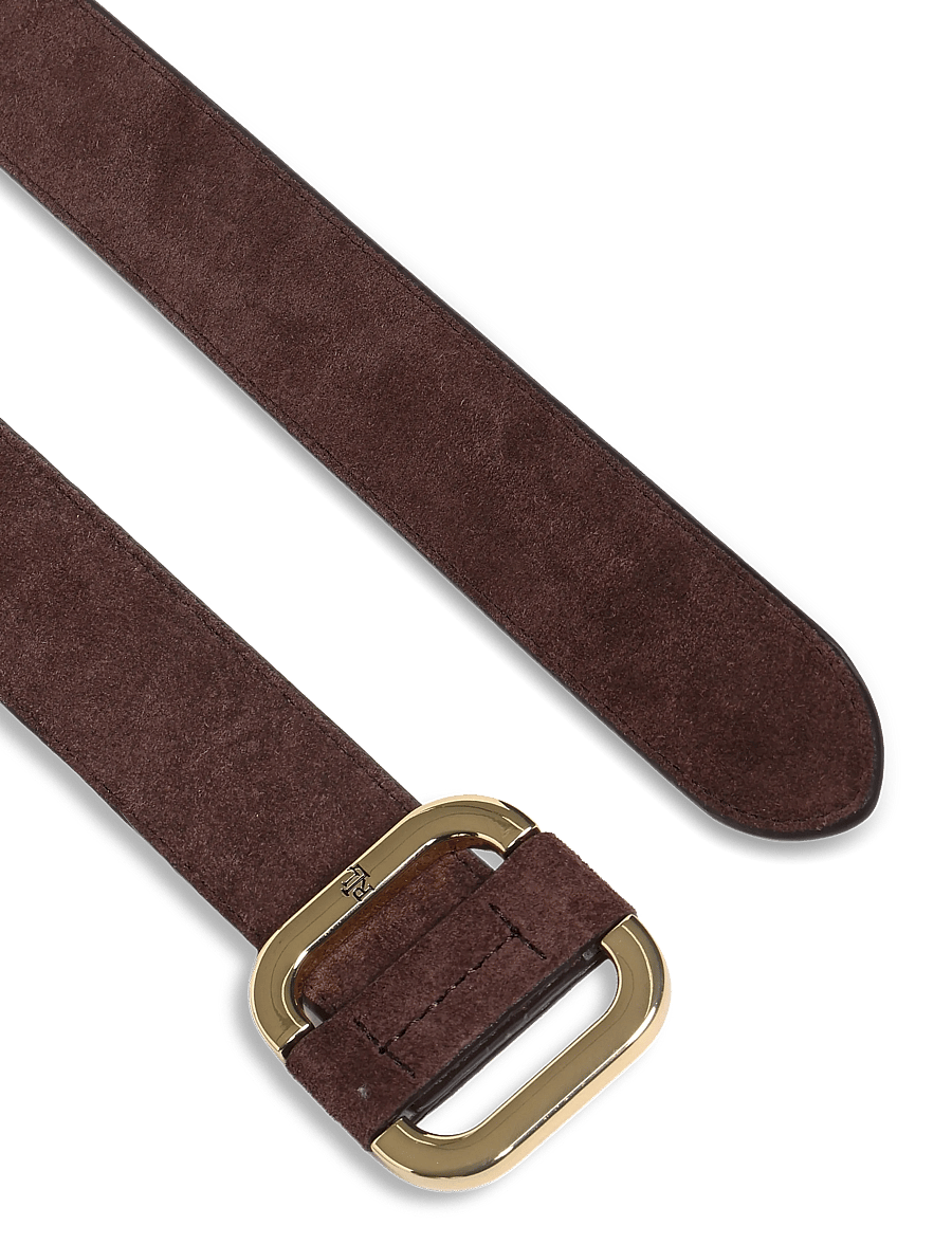 Lauren Ralph Lauren - Slide-Buckle Suede Belt - läderskärp - chestnut brown - 1