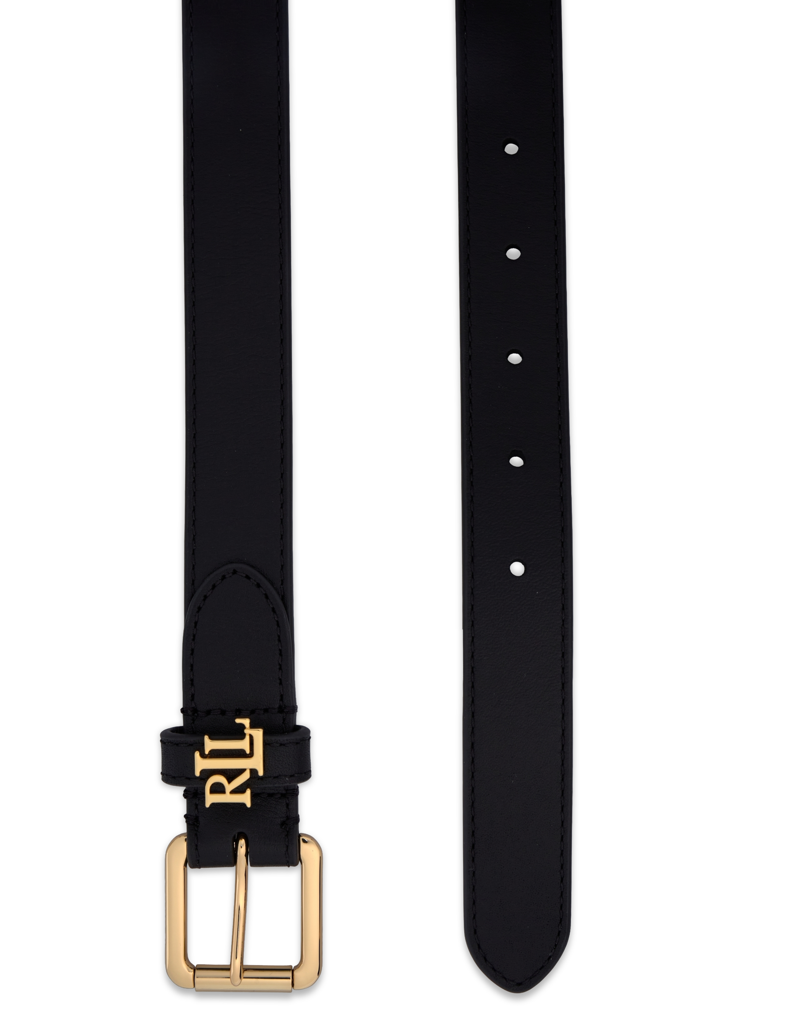 Lauren Ralph Lauren - NATURAL SMTH LEATHR-LGO KPPER 25-BL - ceintures en cuir - black - 1