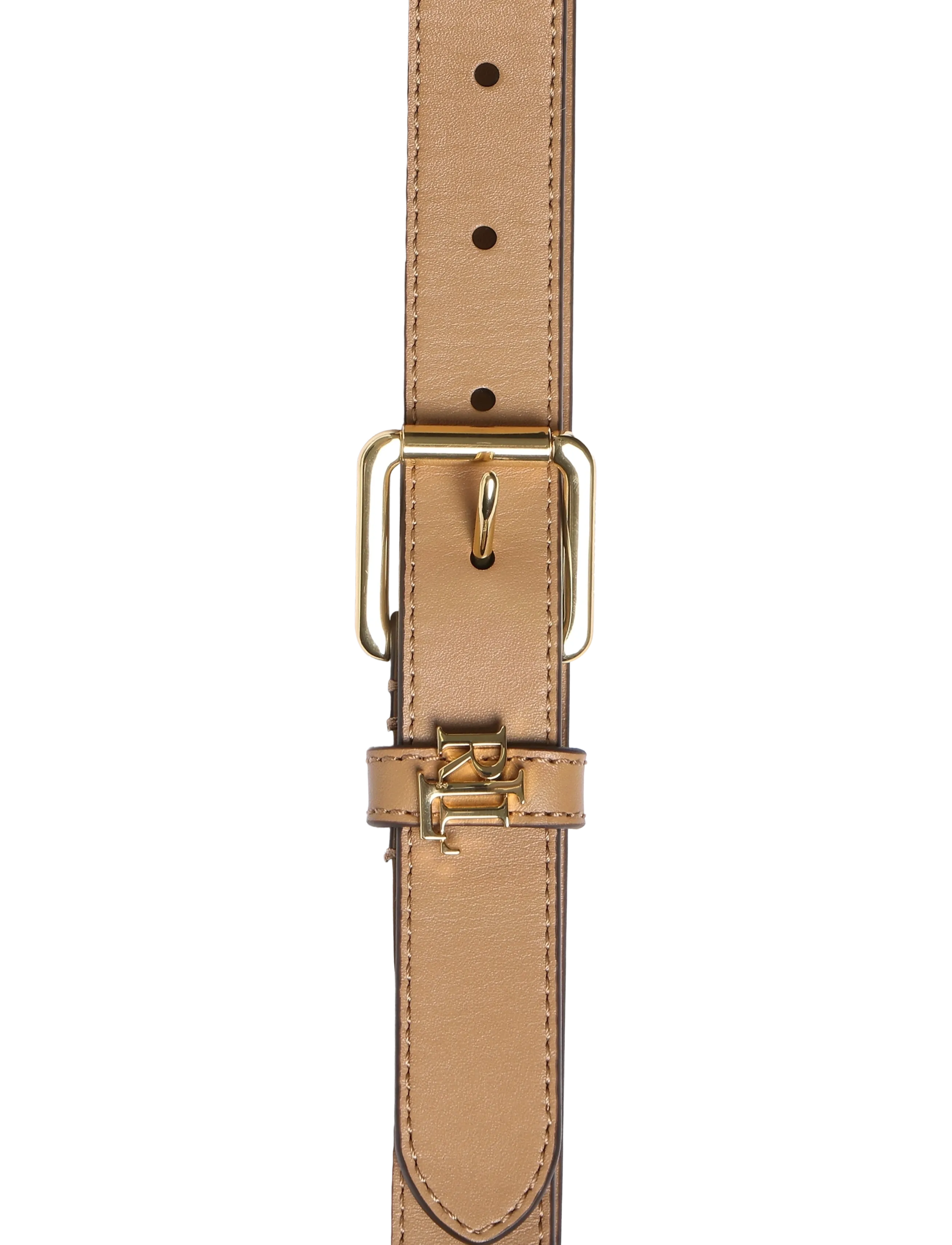 Lauren Ralph Lauren - Logo-Keeper Leather Skinny Belt - läderskärp - camel - 2