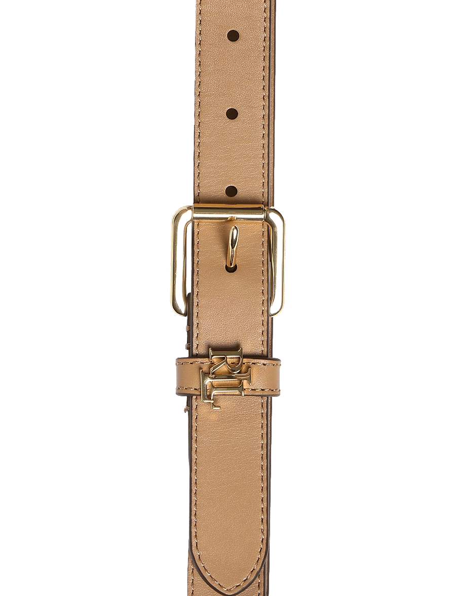 Lauren Ralph Lauren - Logo-Keeper Leather Skinny Belt - läderskärp - camel - 2