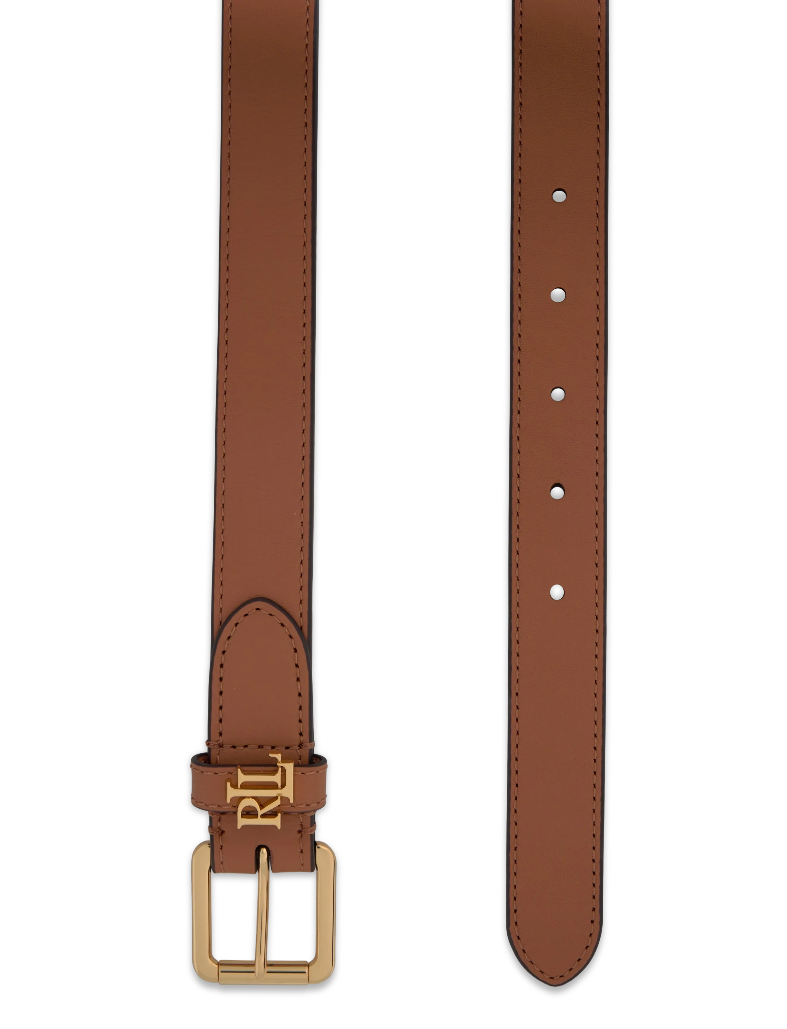 Lauren Ralph Lauren - Logo-Keeper Leather Skinny Belt - ledergürtel - classic caramel - 1
