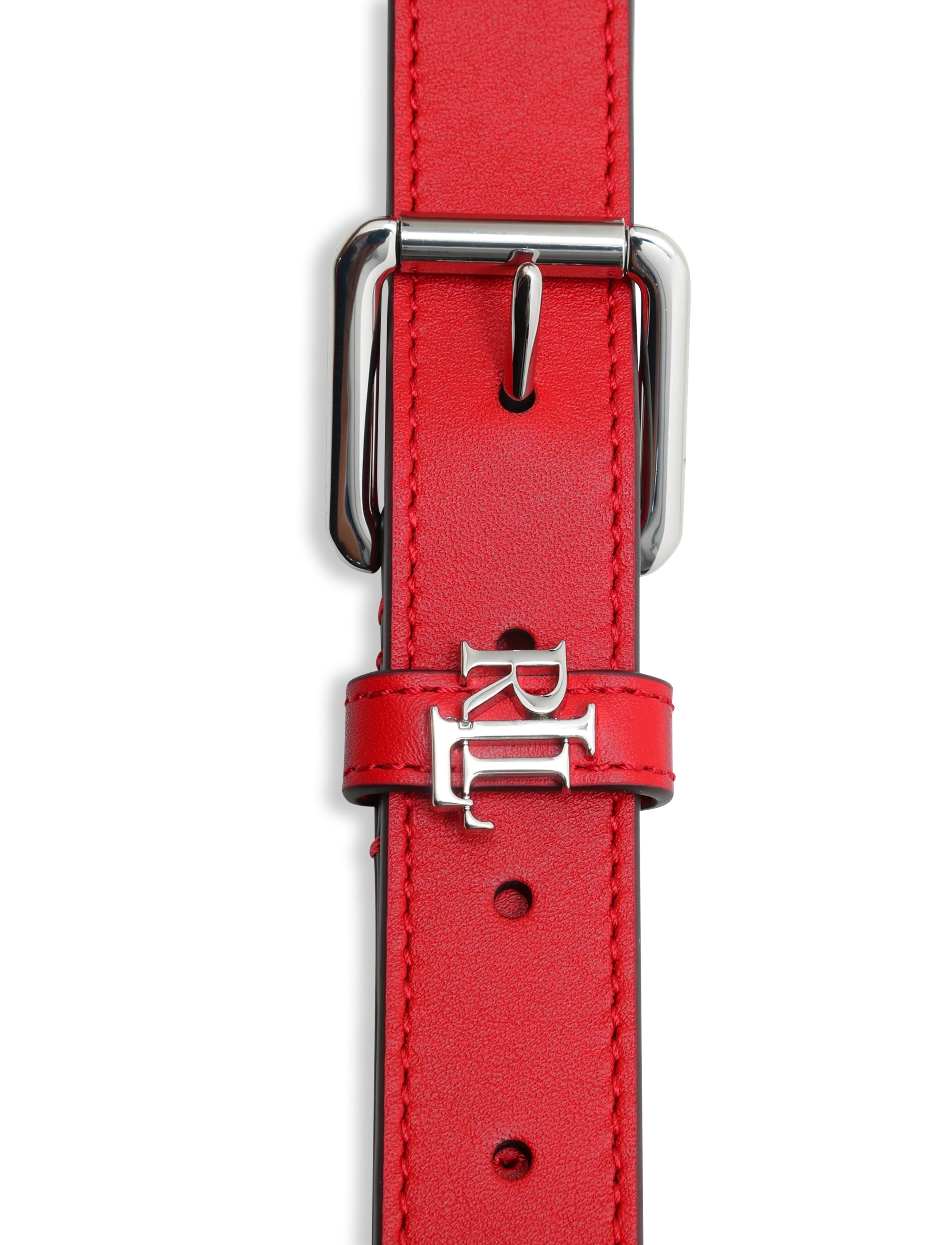 Lauren Ralph Lauren - Logo-Keeper Leather Skinny Belt - ledergürtel - festive red/palla - 2