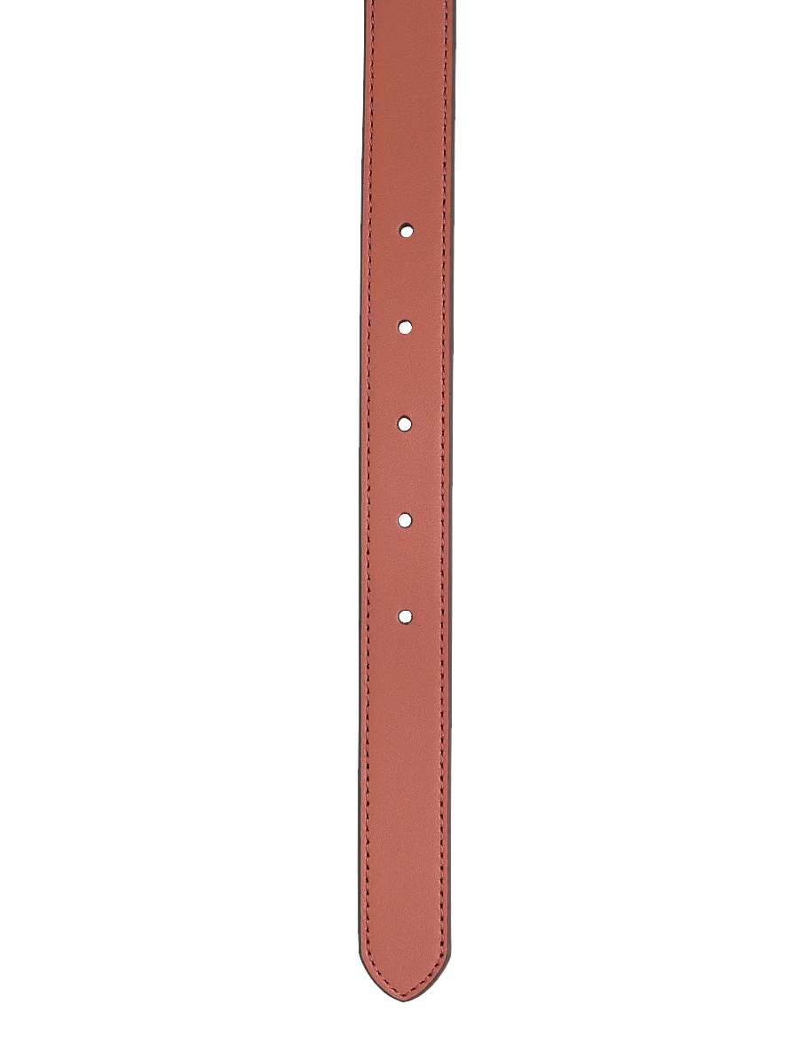 Lauren Ralph Lauren - Logo-Keeper Leather Skinny Belt - paski skórzane - red terracotta - 2