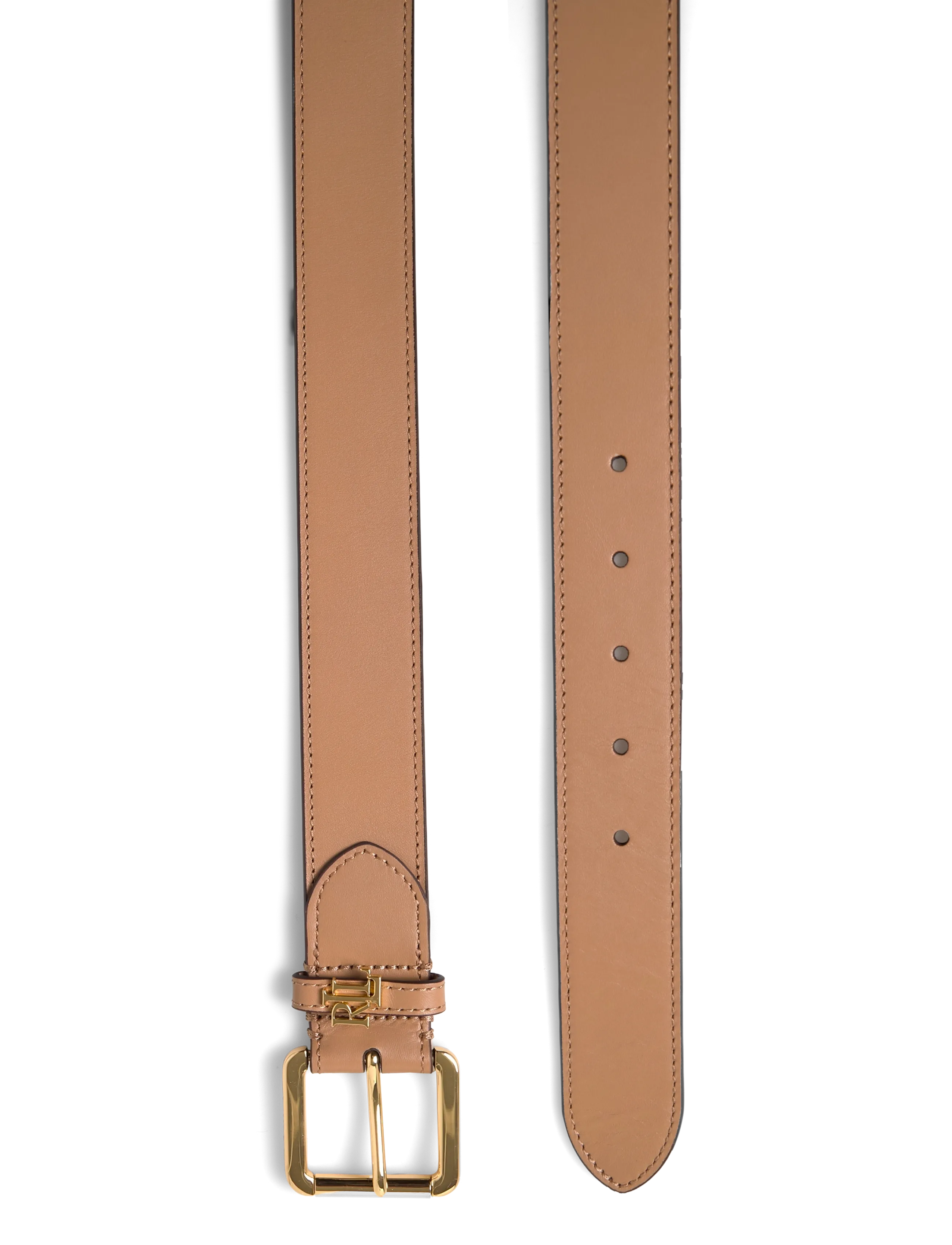 Lauren Ralph Lauren - NATURAL SMTH LEATHR-LOGO KEEPER-BLT - læderbælter - camel - 1