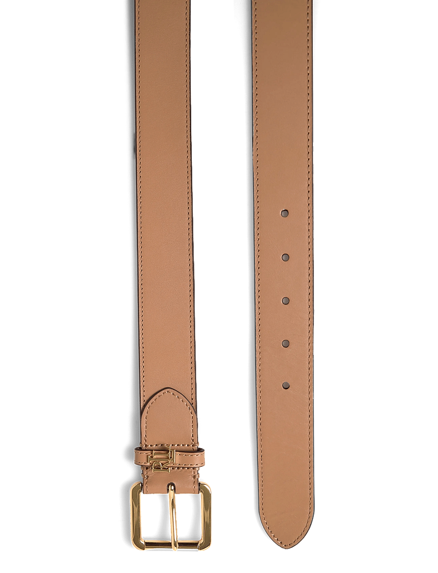 Lauren Ralph Lauren - NATURAL SMTH LEATHR-LOGO KEEPER-BLT - læderbælter - camel - 1