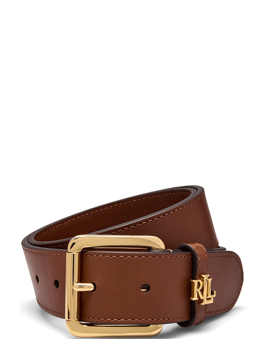 Lauren Ralph Lauren - NATURAL SMTH LEATHR-LOGO KEEPER-BLT - nahkrihmad - lauren tan - 0